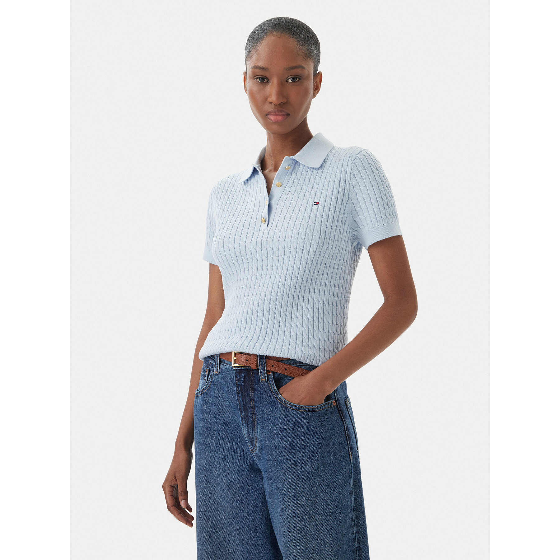 Tommy Hilfiger Polo WW0WW41474 Μπλε Regular Fit