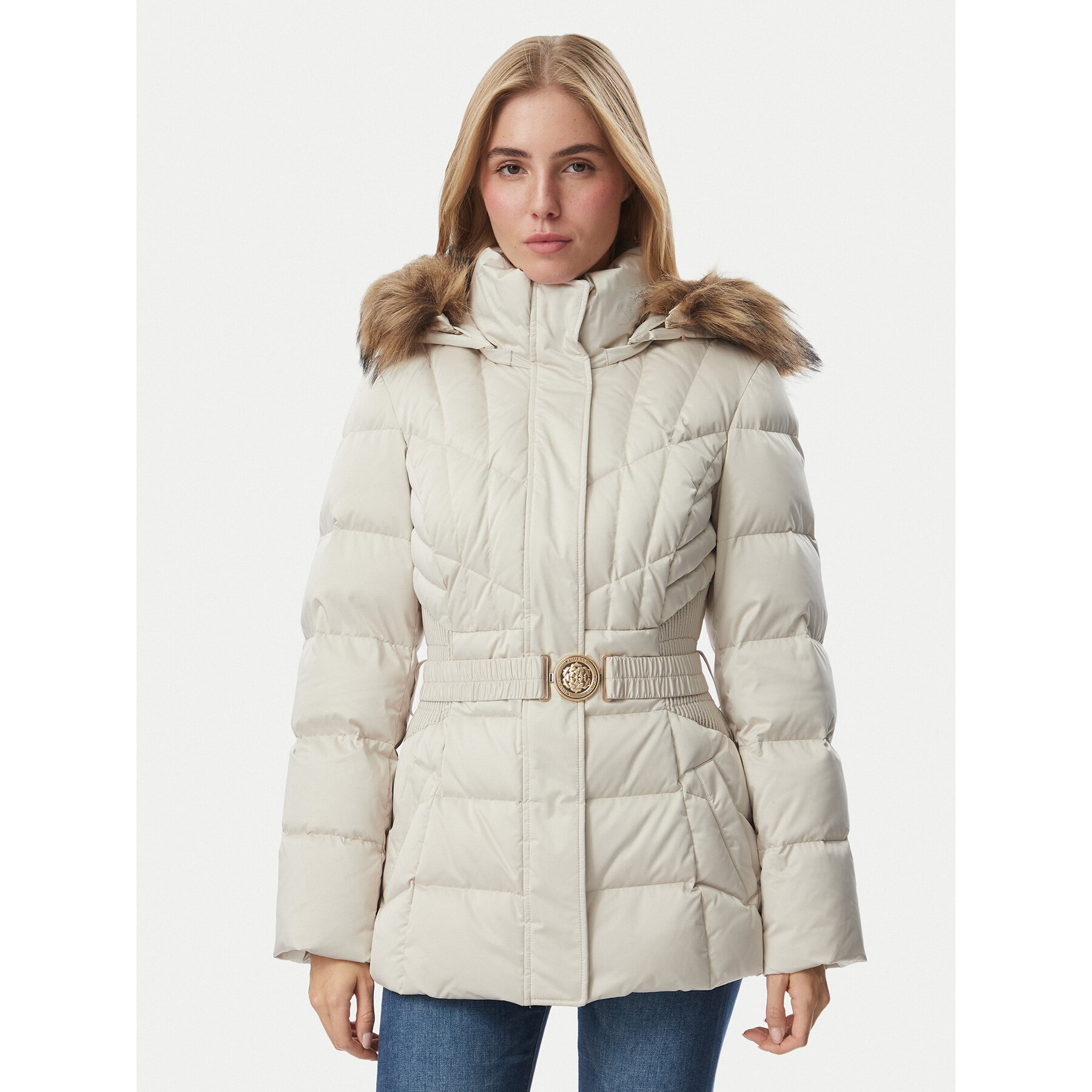 Guess Winterjacke W6BL38 W4087 Hellbeige Slim Fit
