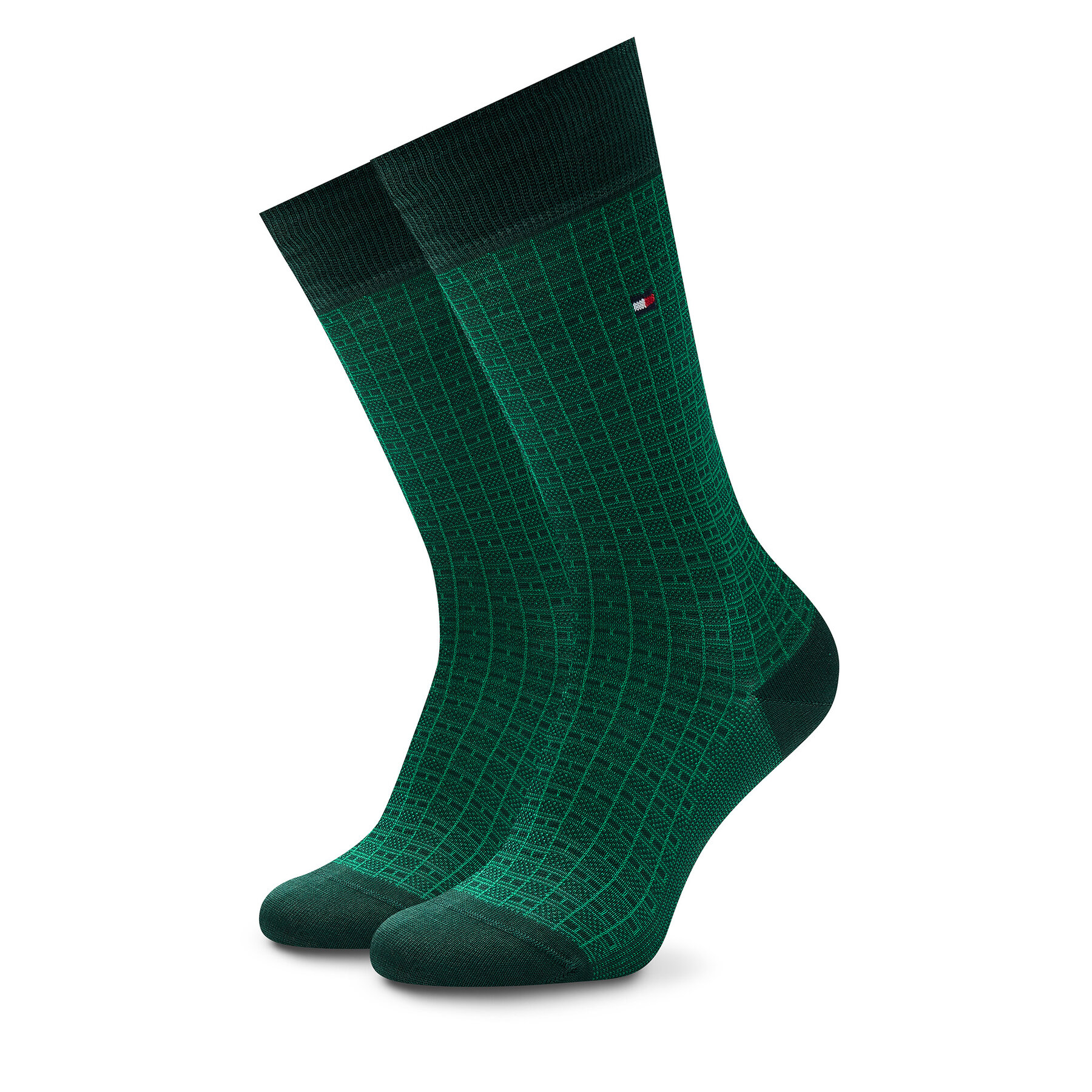 Calzini lunghi da uomo Tommy Hilfiger 701230606 Verde, Taglia 41_42, taglia : 41_42