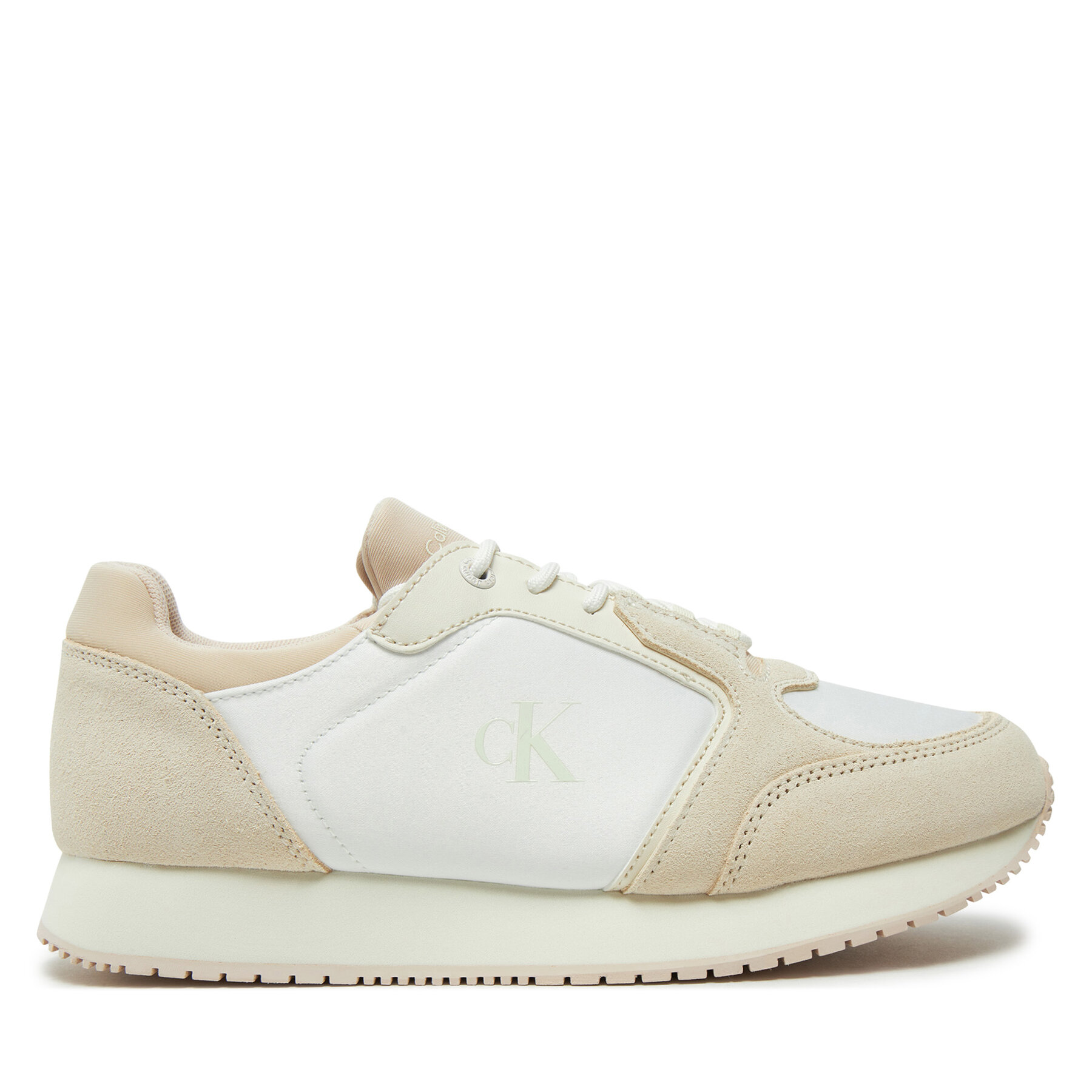 Sneakersy Calvin Klein Jeans Runner Laceup Low Mg Media YW0YW01644 Écru