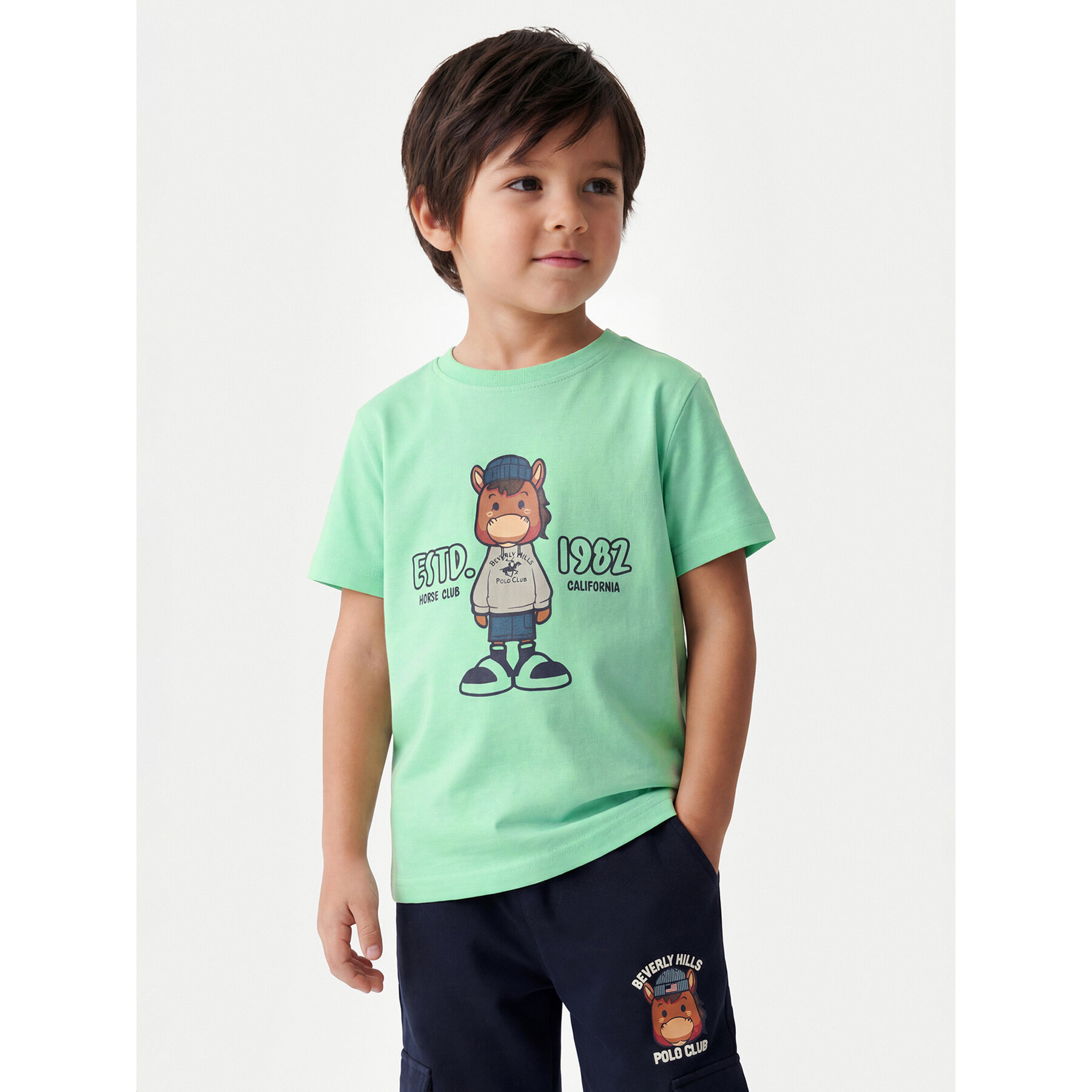 Beverly Hills Polo Club T-shirt P-SS26B-TS0135 Zelena Regular Fit