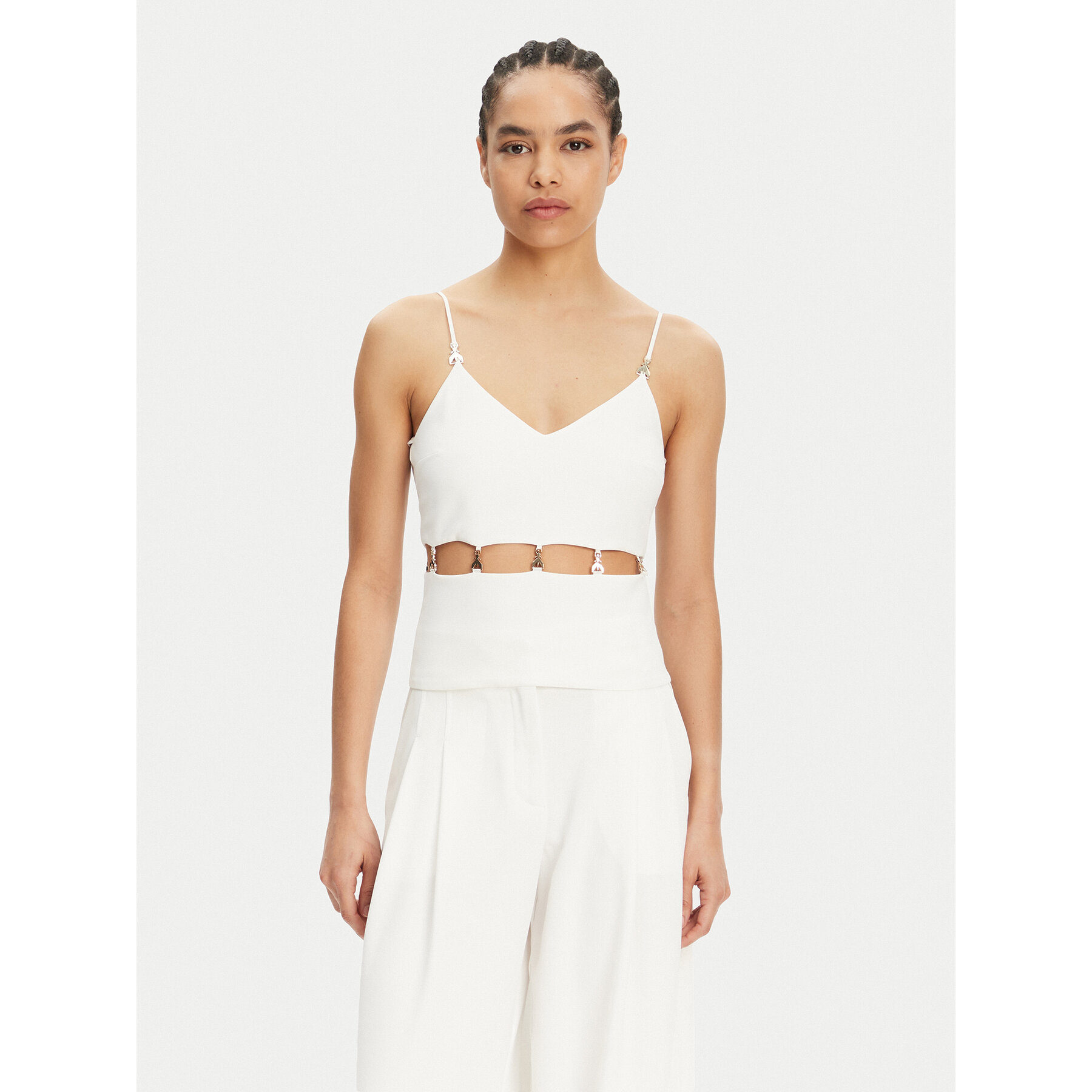 Patrizia Pepe Top 2C1635 A411 Bianco Regular Fit