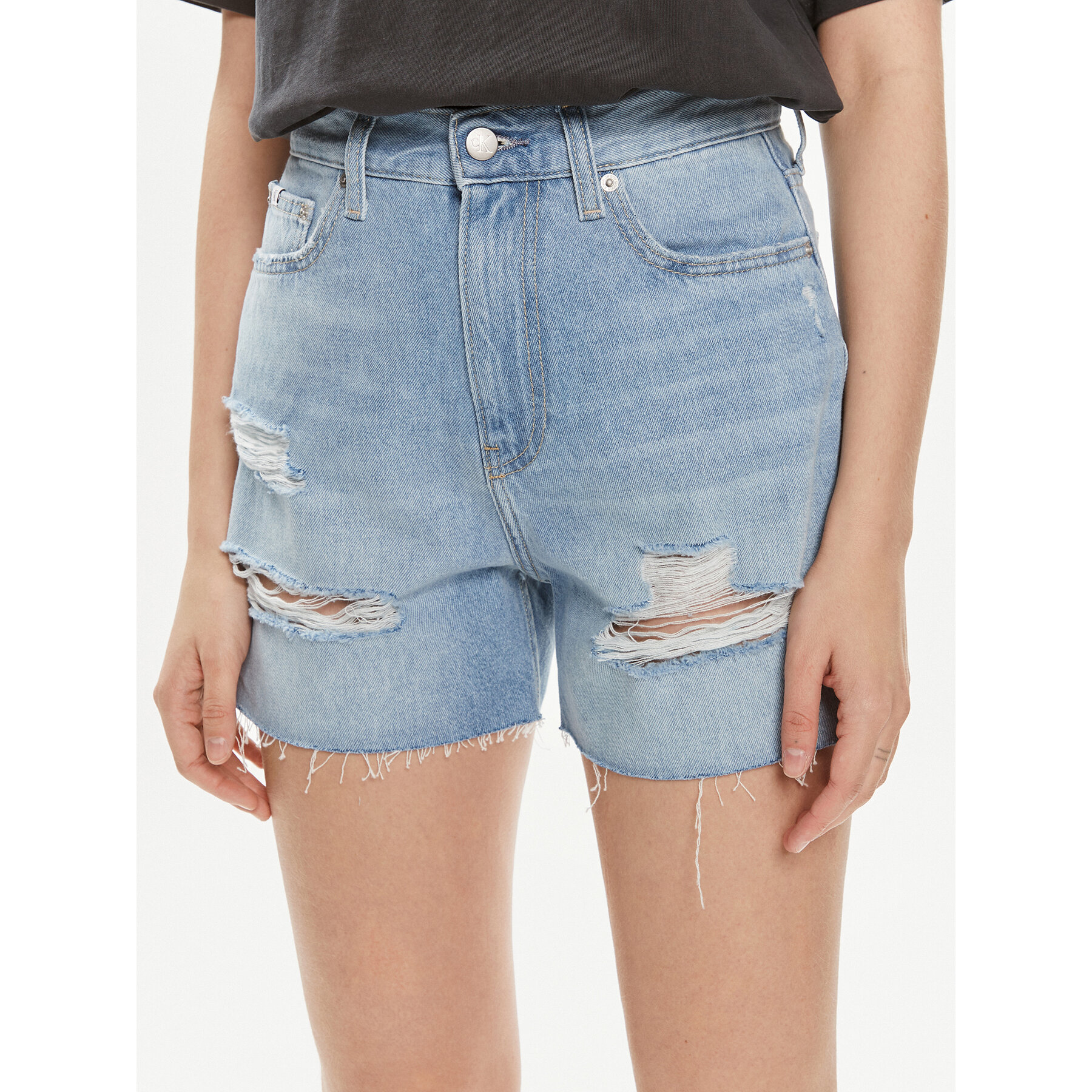 Calvin Klein Jeans Jeansshorts J20J222803 Blau Mom Fit