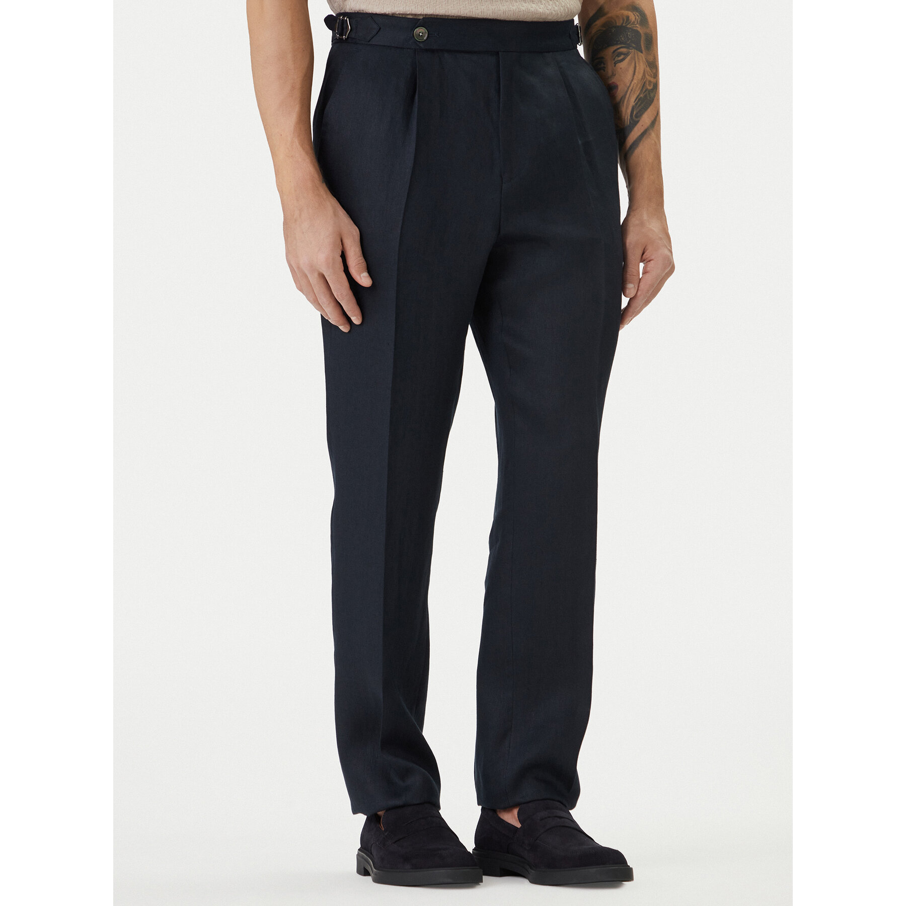 BOSS Stoffhose H-Perino 50563231 Dunkelblau Relaxed Fit