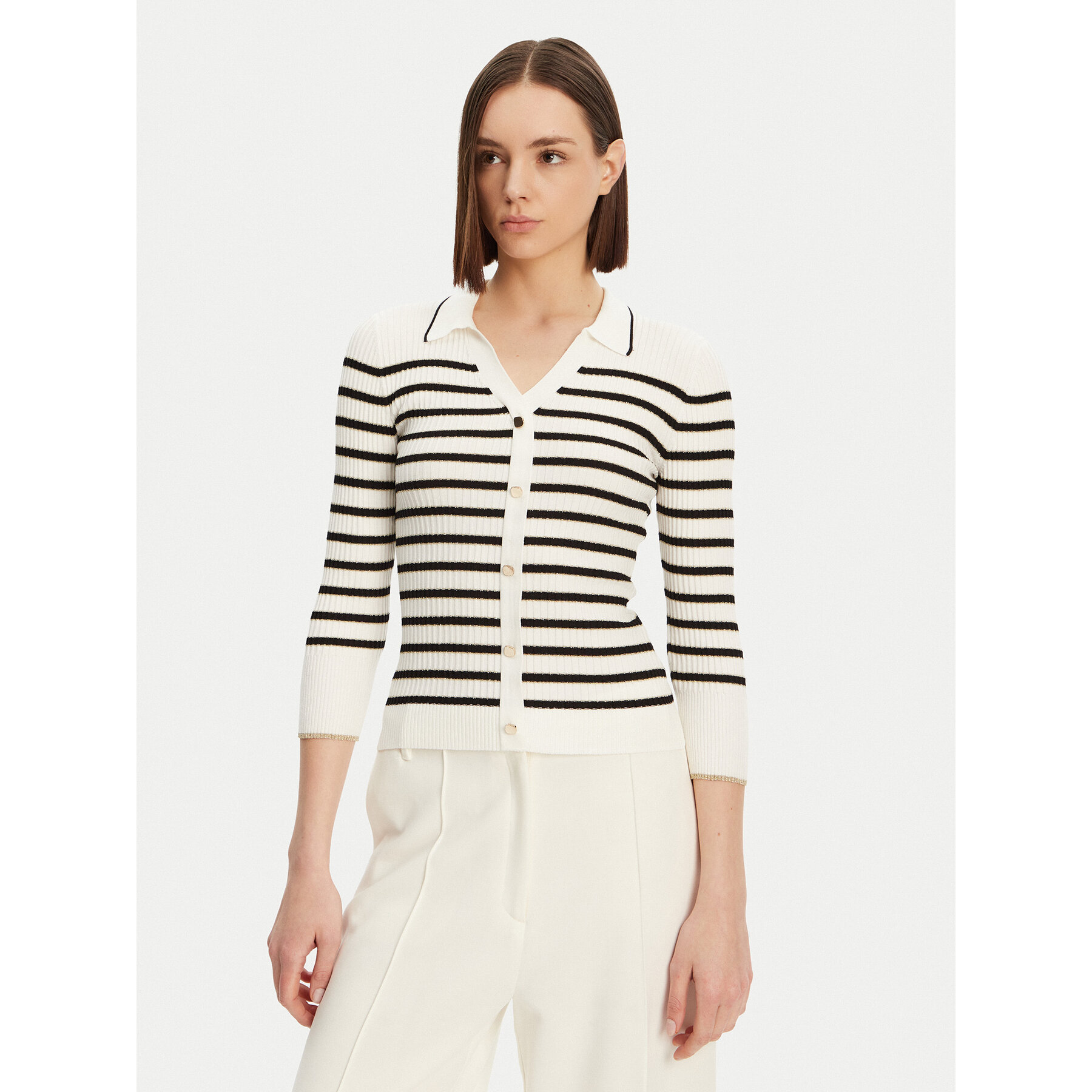 Morgan Strickjacke 251-MAEL Weiß Slim Fit