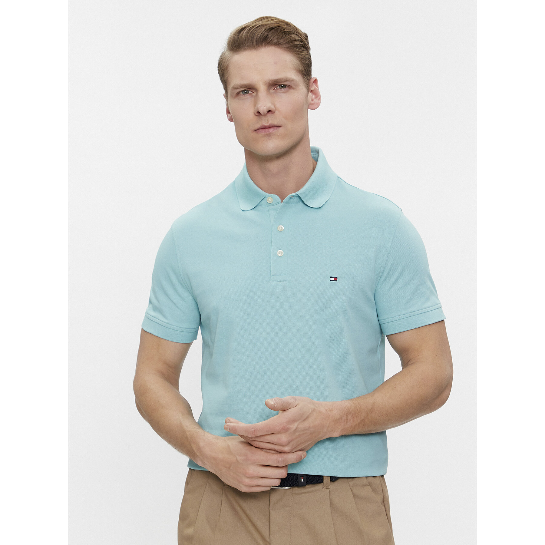 Tommy Hilfiger Polo majica 1985 MW0MW17771 Modra Slim Fit