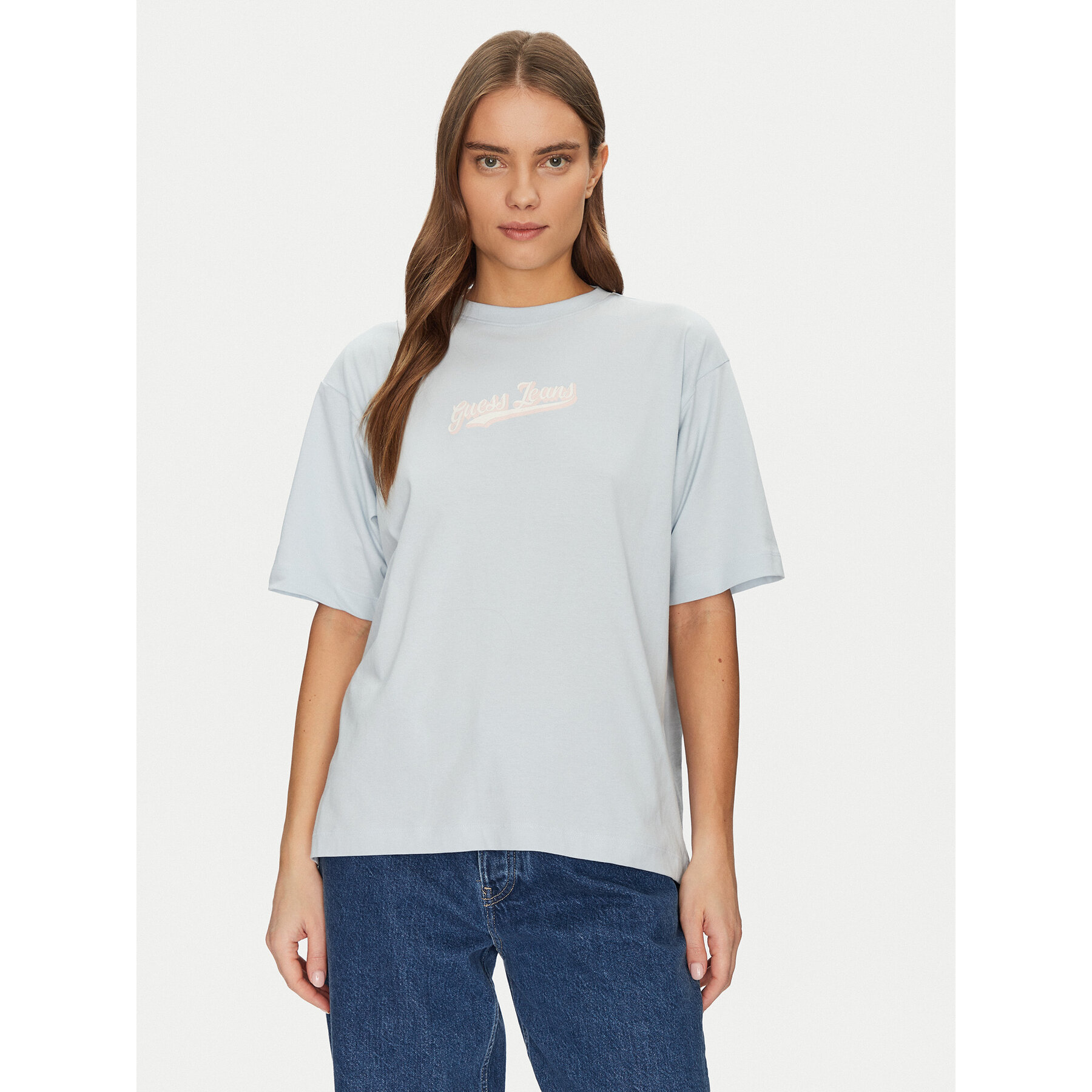 Guess Jeans Póló W5GI29 K8HM0 Kék Regular Fit