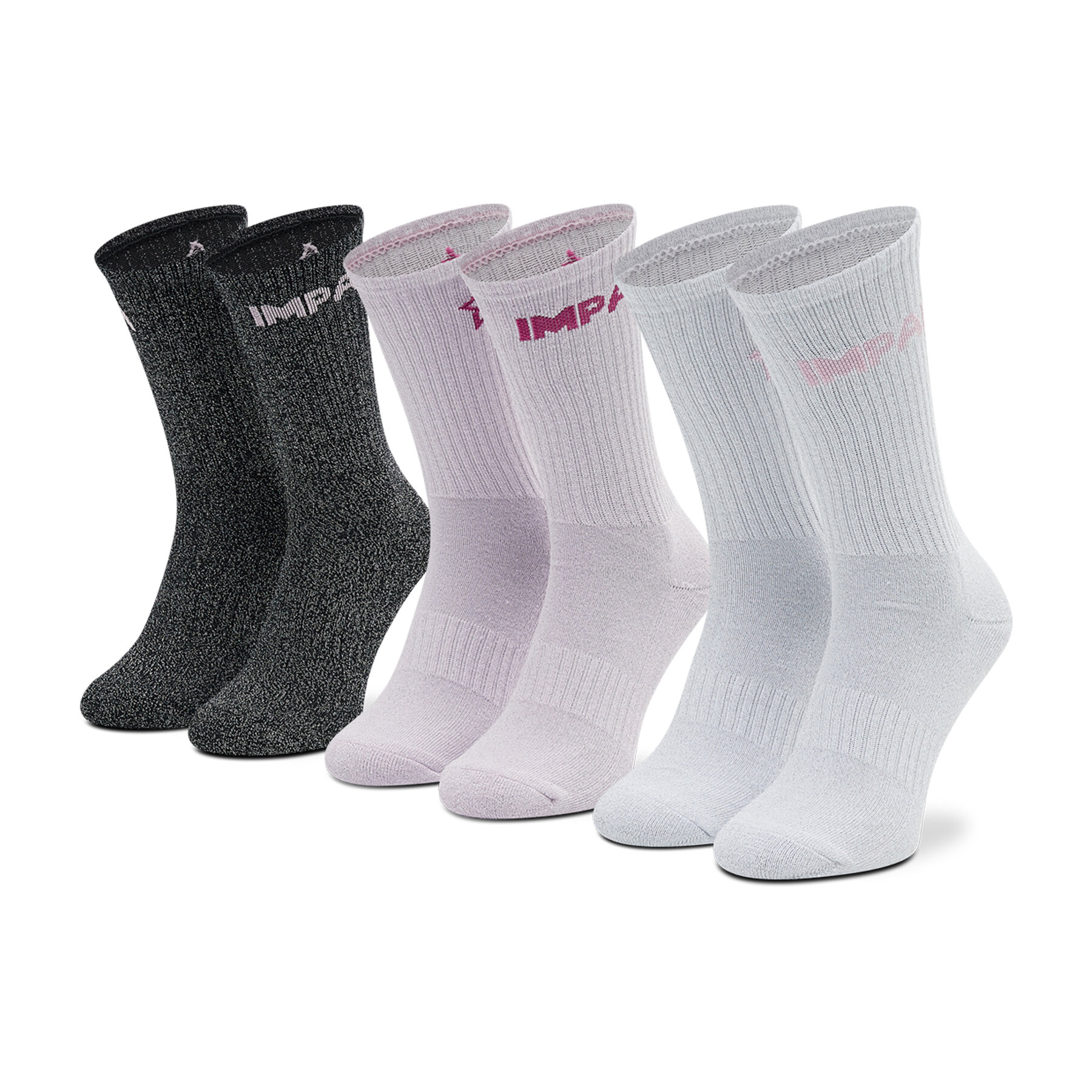 3 pares de calcetines altos para mujer Impala IM787002 De color