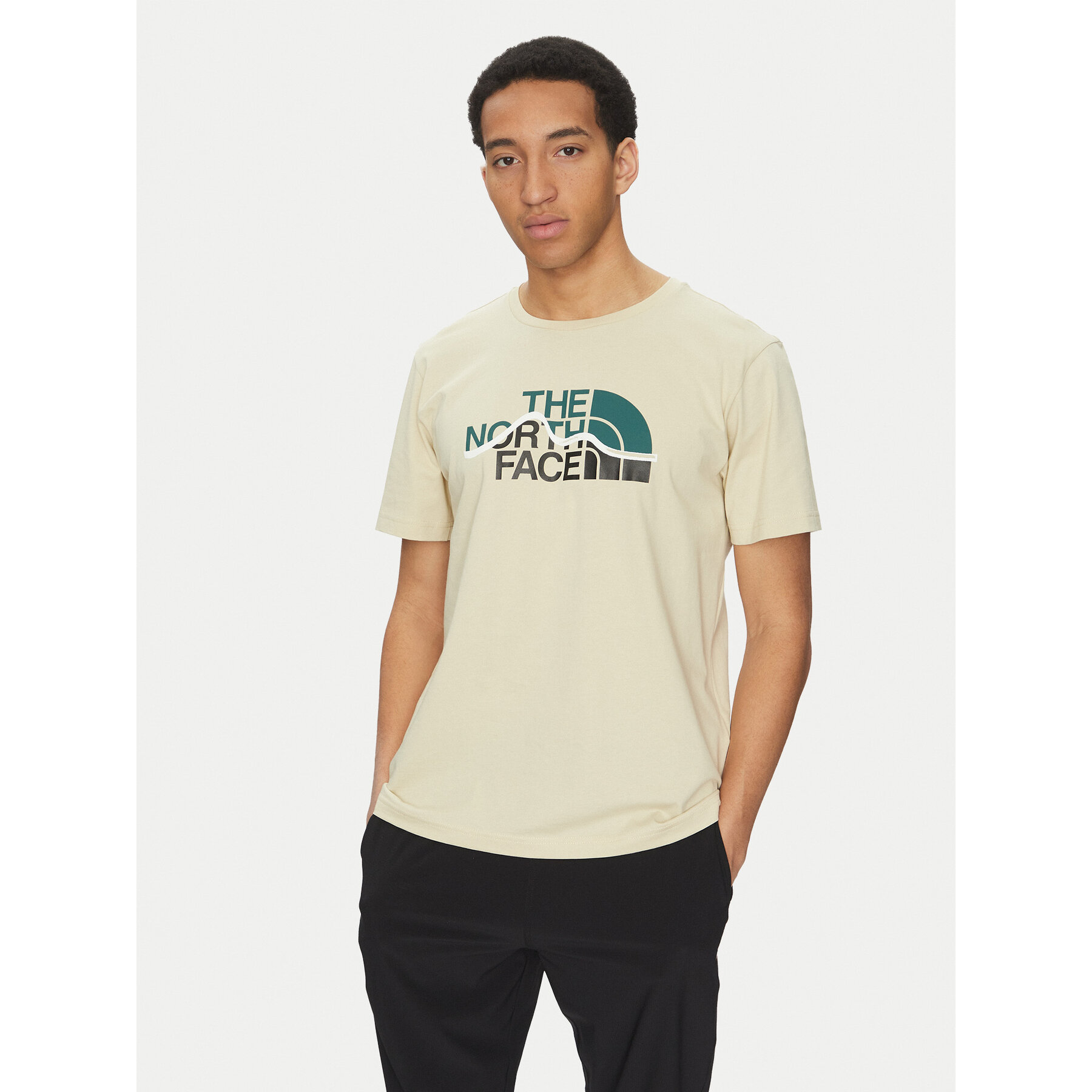 The North Face The North Face T-Shirt Mountain Line NF0A87NT Μπεζ Regular Fit