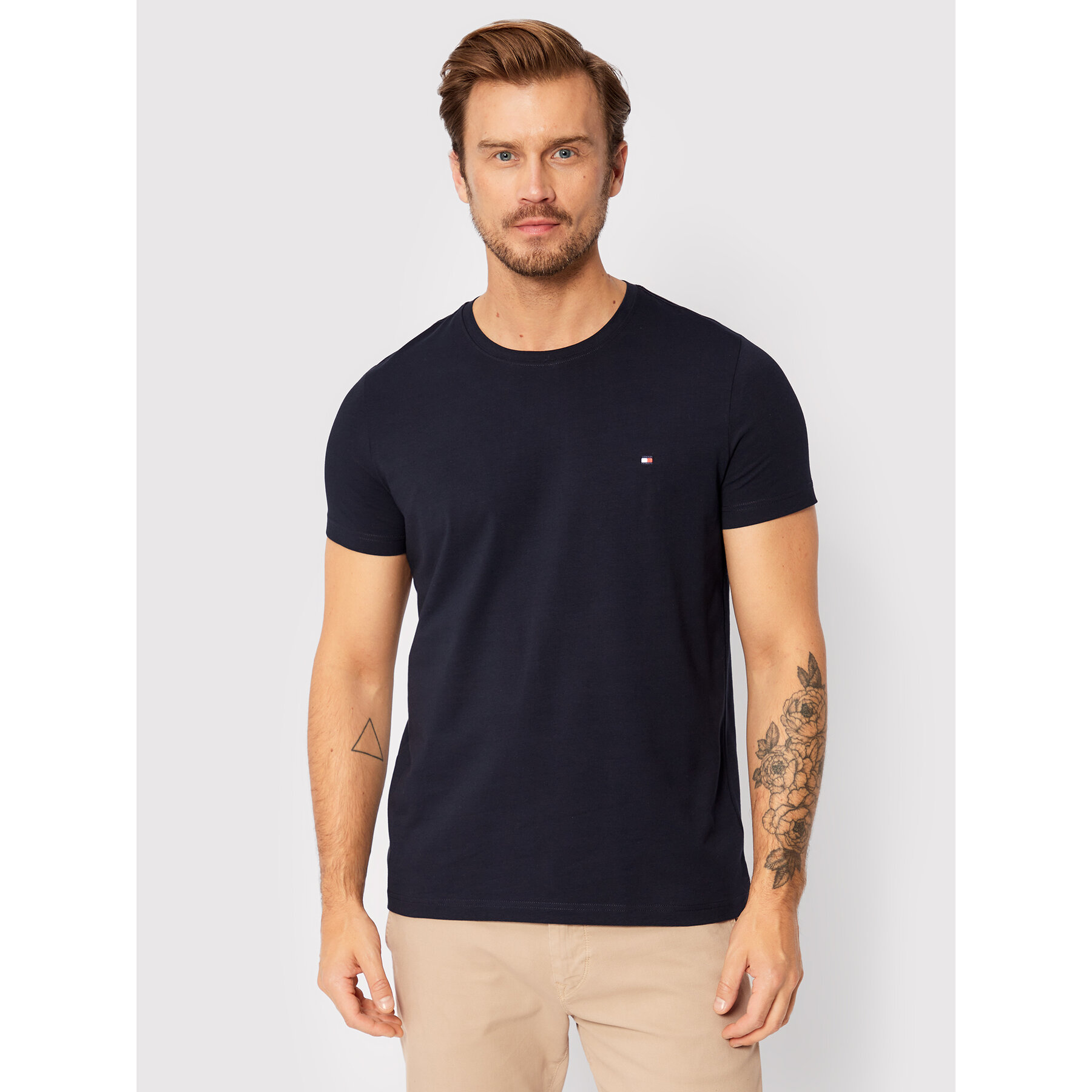 Tommy Hilfiger T-Shirt Core Stretch MW0MW27539 Σκούρο μπλε Slim Fit