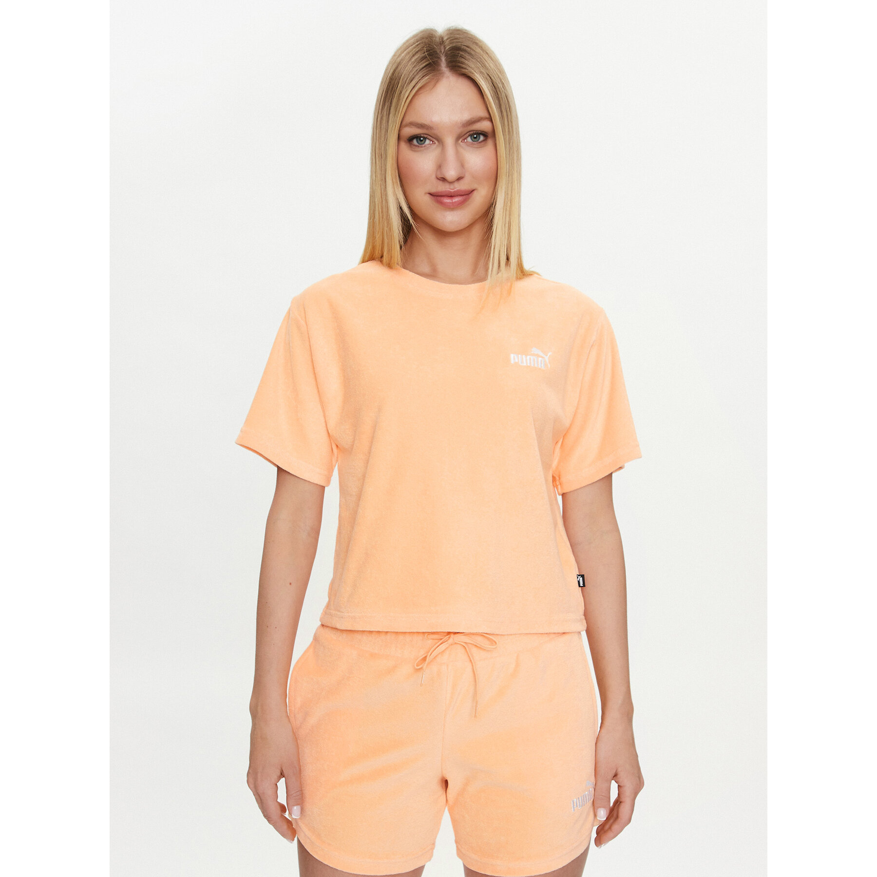 Puma T-Shirt Ess Elevated 677947 Πορτοκαλί Regular Fit