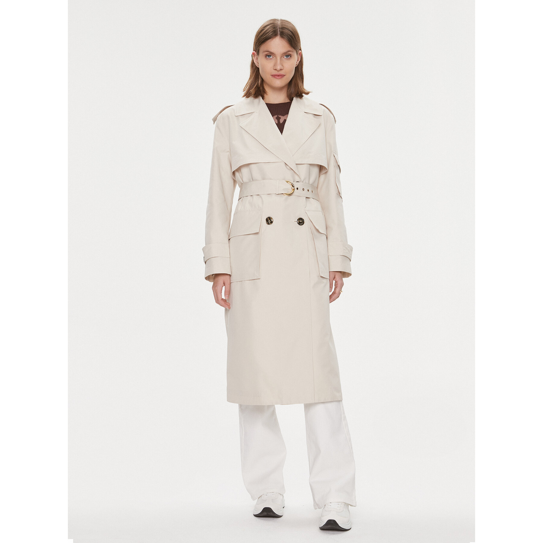 Pinko Tenchcoat Titano 103087 A1MC Beige Regular Fit