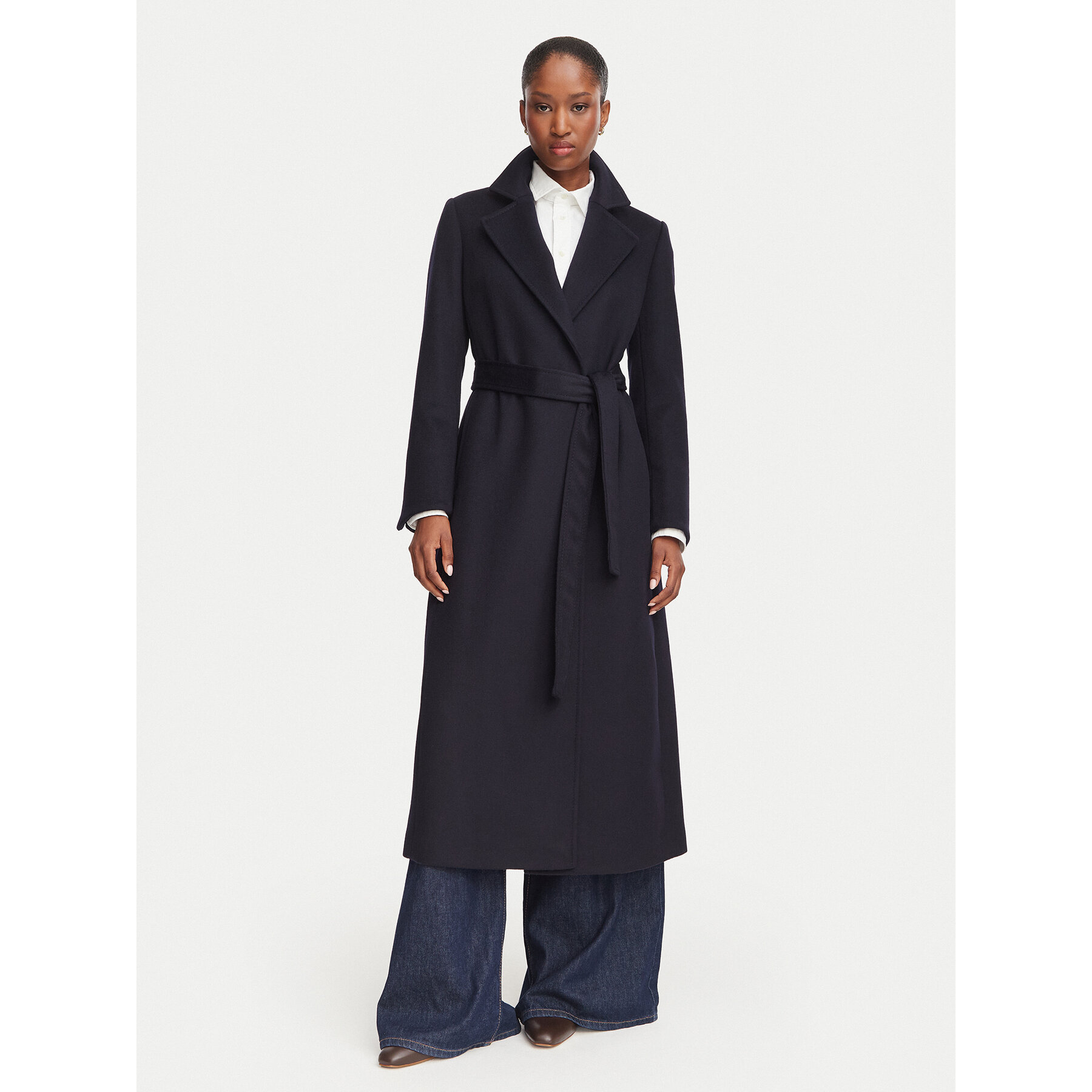 MAX&Co. Wollmantel Longrun 2628016044200 Dunkelblau Regular Fit