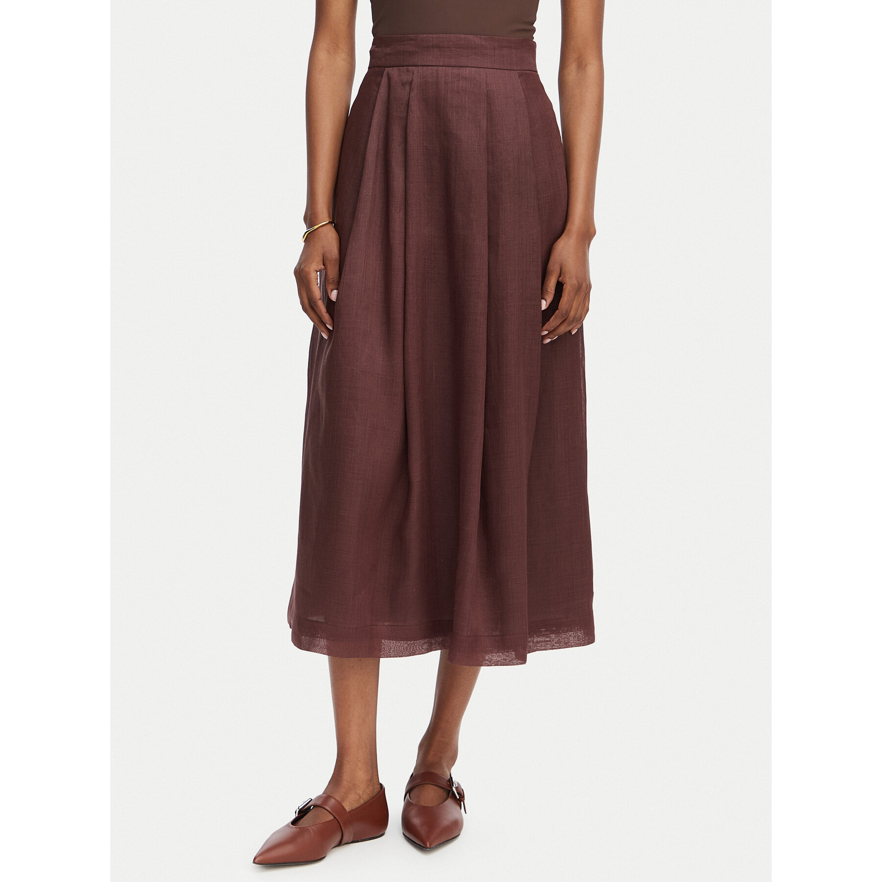 Marella Trapezförmiger Rock Gettito 2613101042 Braun Regular Fit