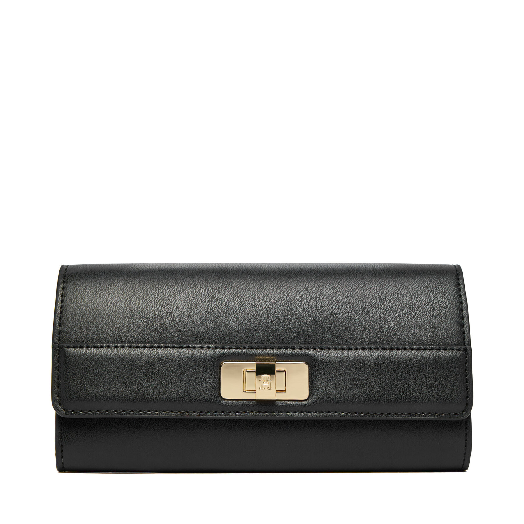 Portofel Tommy Hilfiger Th Modern Large Flap Wallet AW0AW18704 Negru
