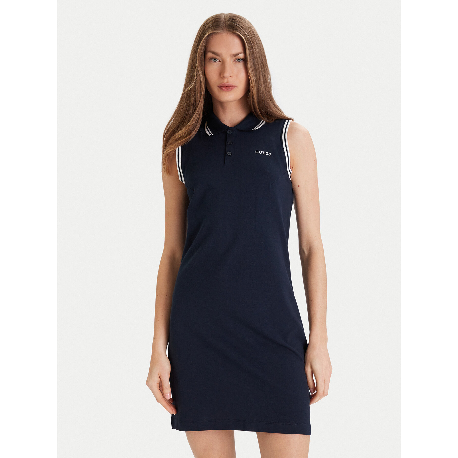 Guess Kleid für den Alltag V5GK04 KCOK1 Dunkelblau Regular Fit