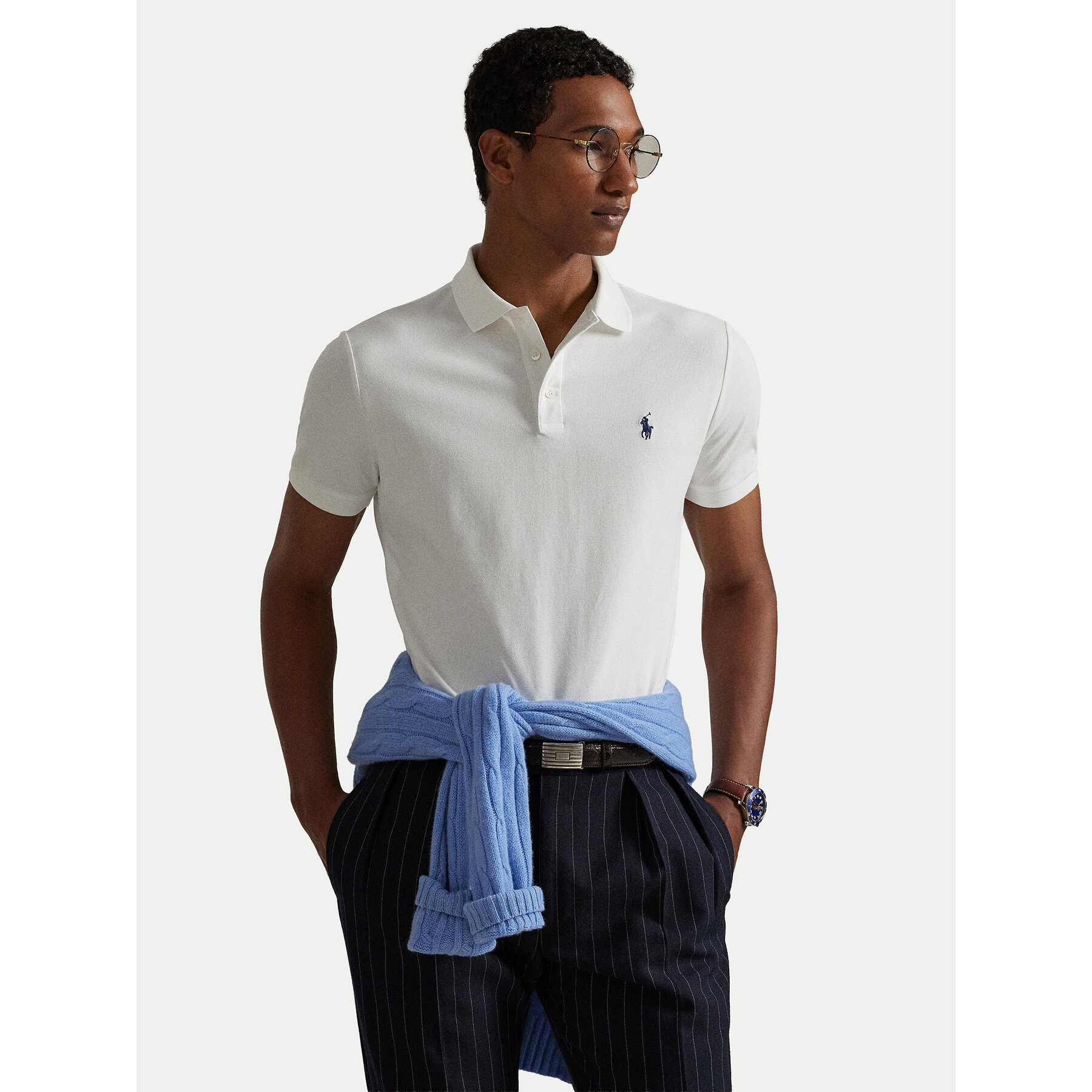 Polo Ralph Lauren Polo 710941439002 Λευκό Custom Slim Fit