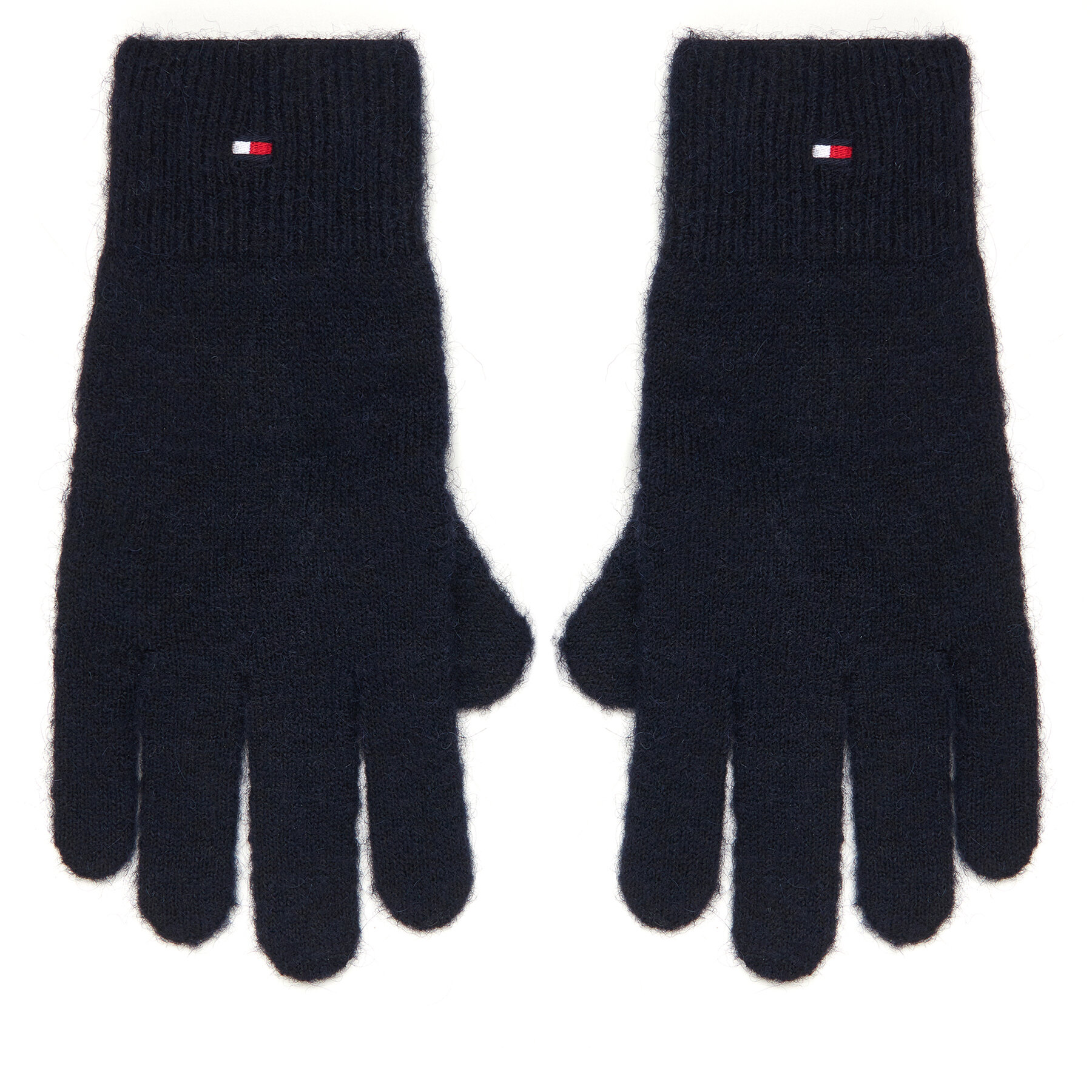 Guanti da donna Tommy Hilfiger Flag Fluffy AW0AW17797 Blu scuro