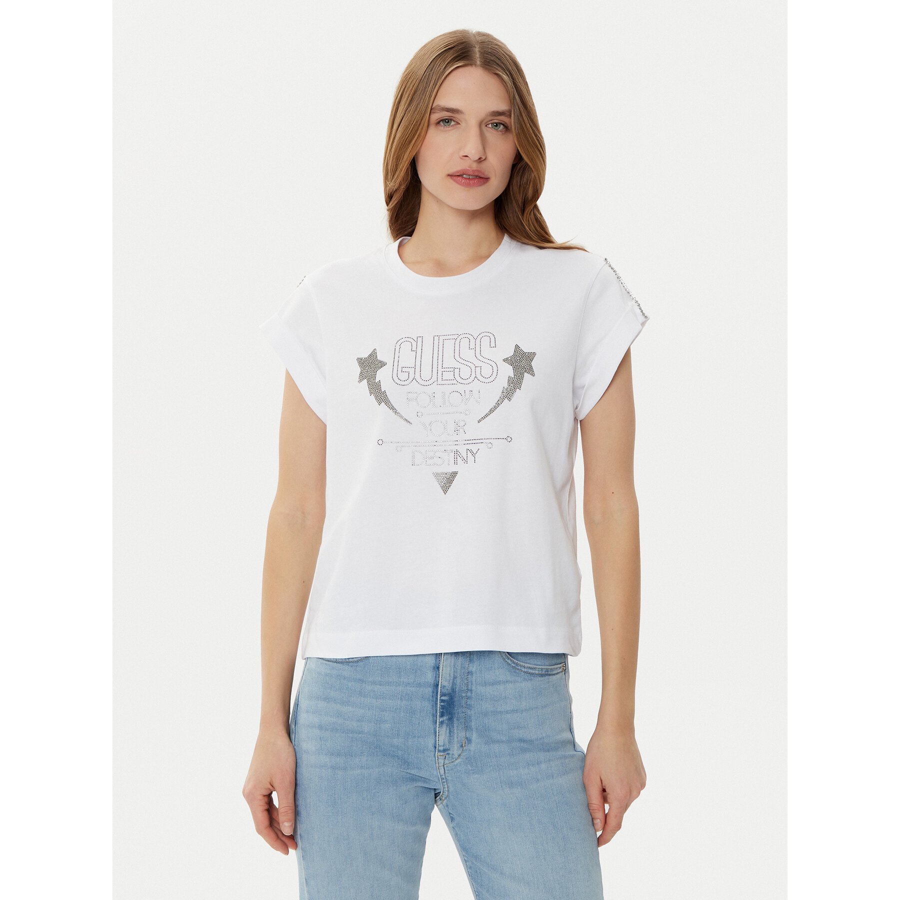 Guess Póló W5RI06 I3Z14 Fehér Regular Fit