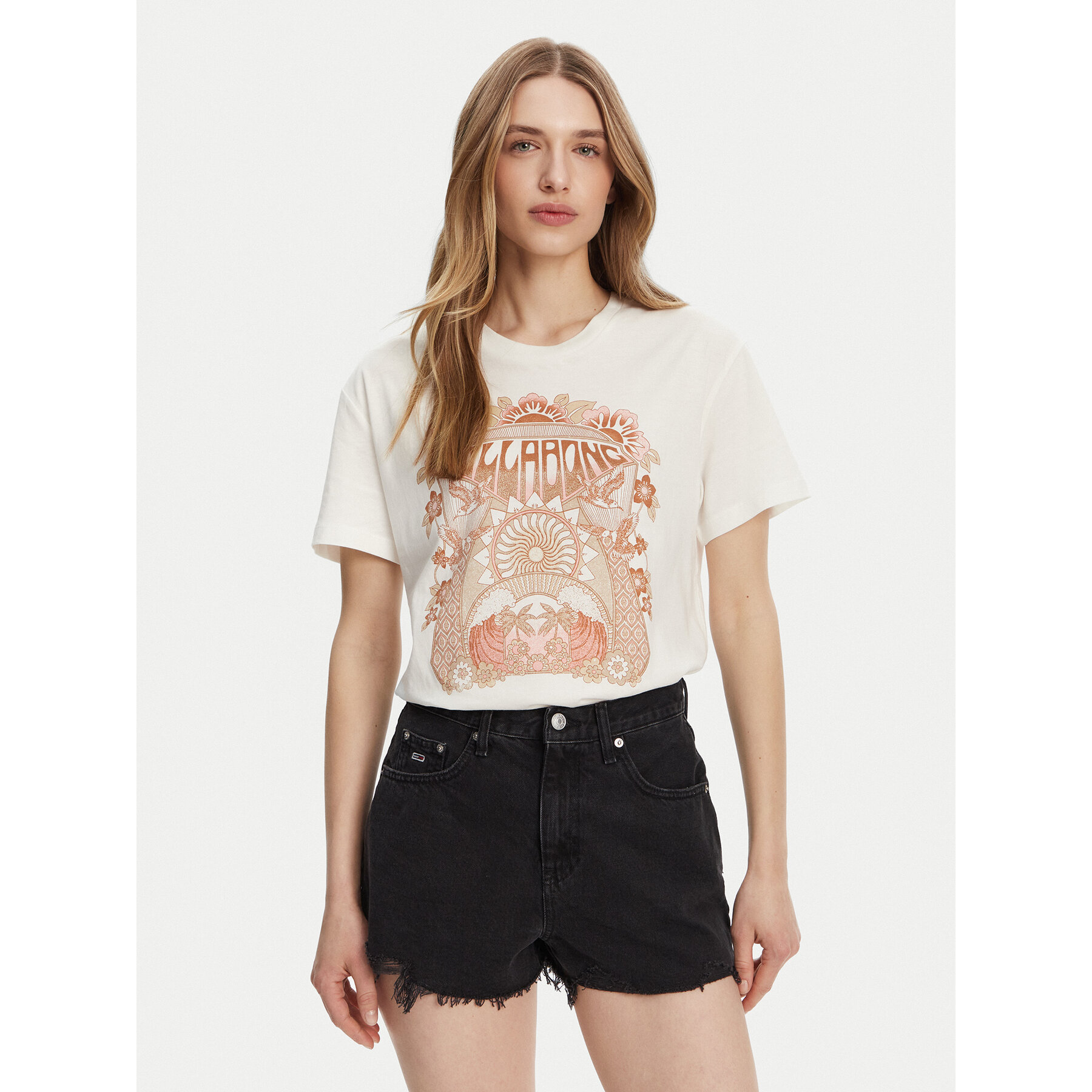 Billabong Póló EBJZT00424 Fehér Relaxed Fit