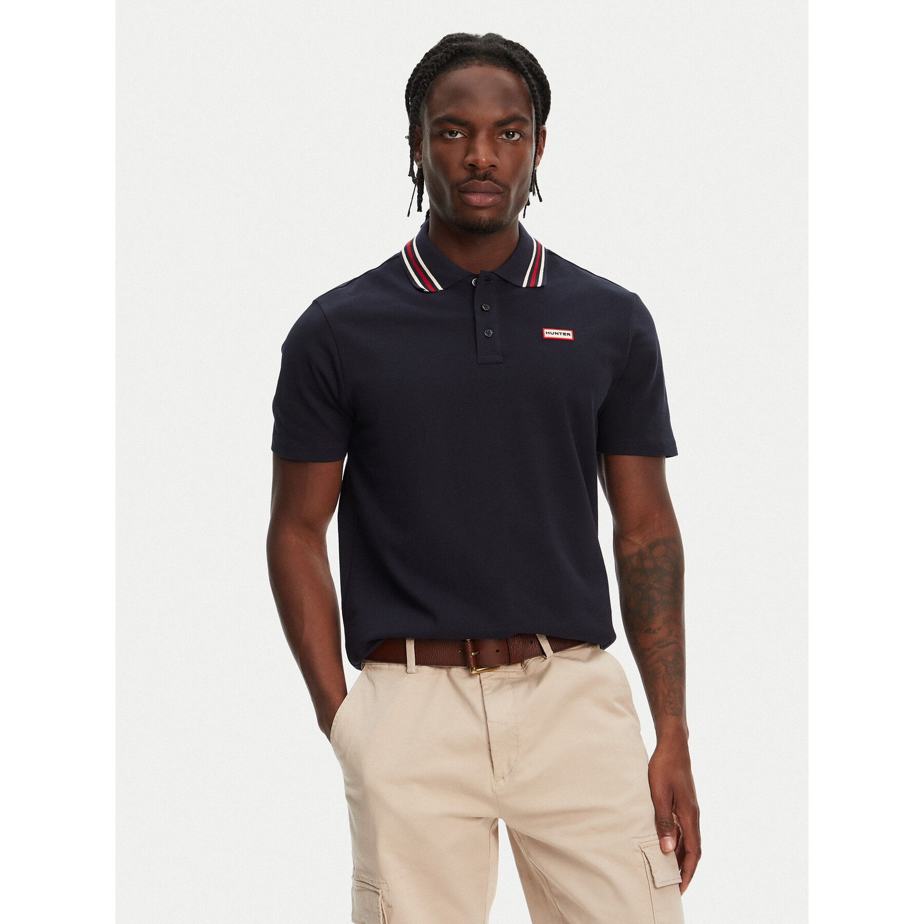 Hunter Poloshirt Noris SS HARM0037242 Dunkelblau Regular Fit
