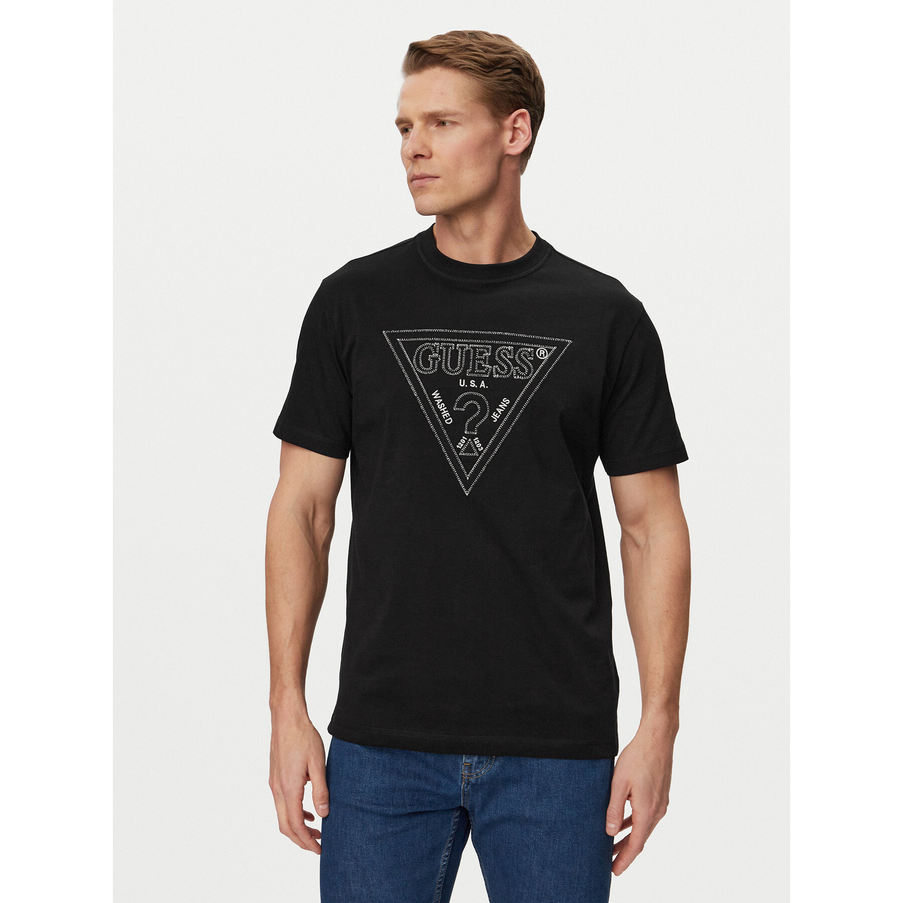 Guess T-Shirt M6GI15 K3008 Μαύρο Regular Fit