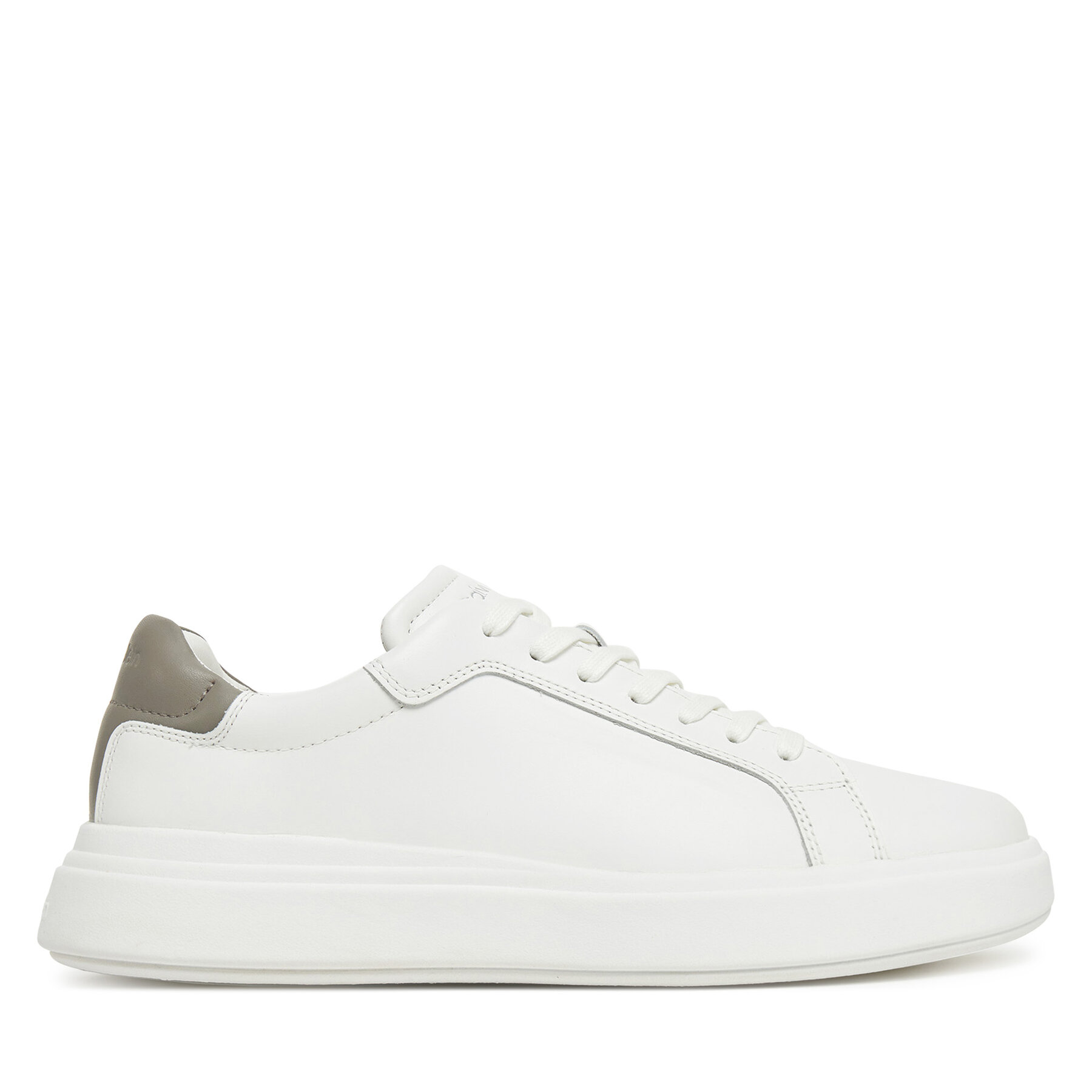 Męskie Sneakersy Calvin Klein, Rozmiar 45 Biały Low Top Lace Up Lth HM0HM01016