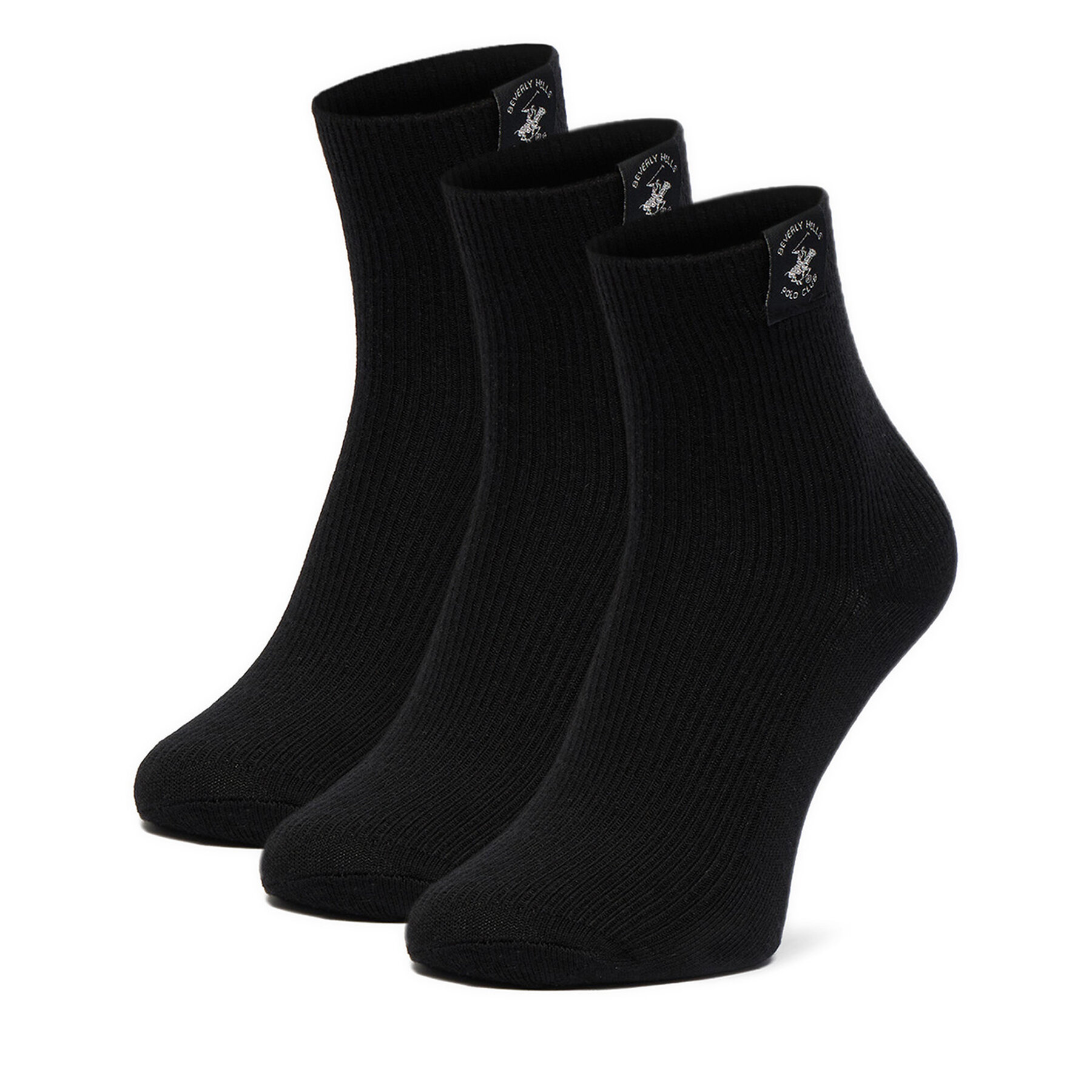 Duge čarape Beverly Hills Polo Club CEO_LA_BHPC_20257_Z_AW25 (3-PACK) Crna