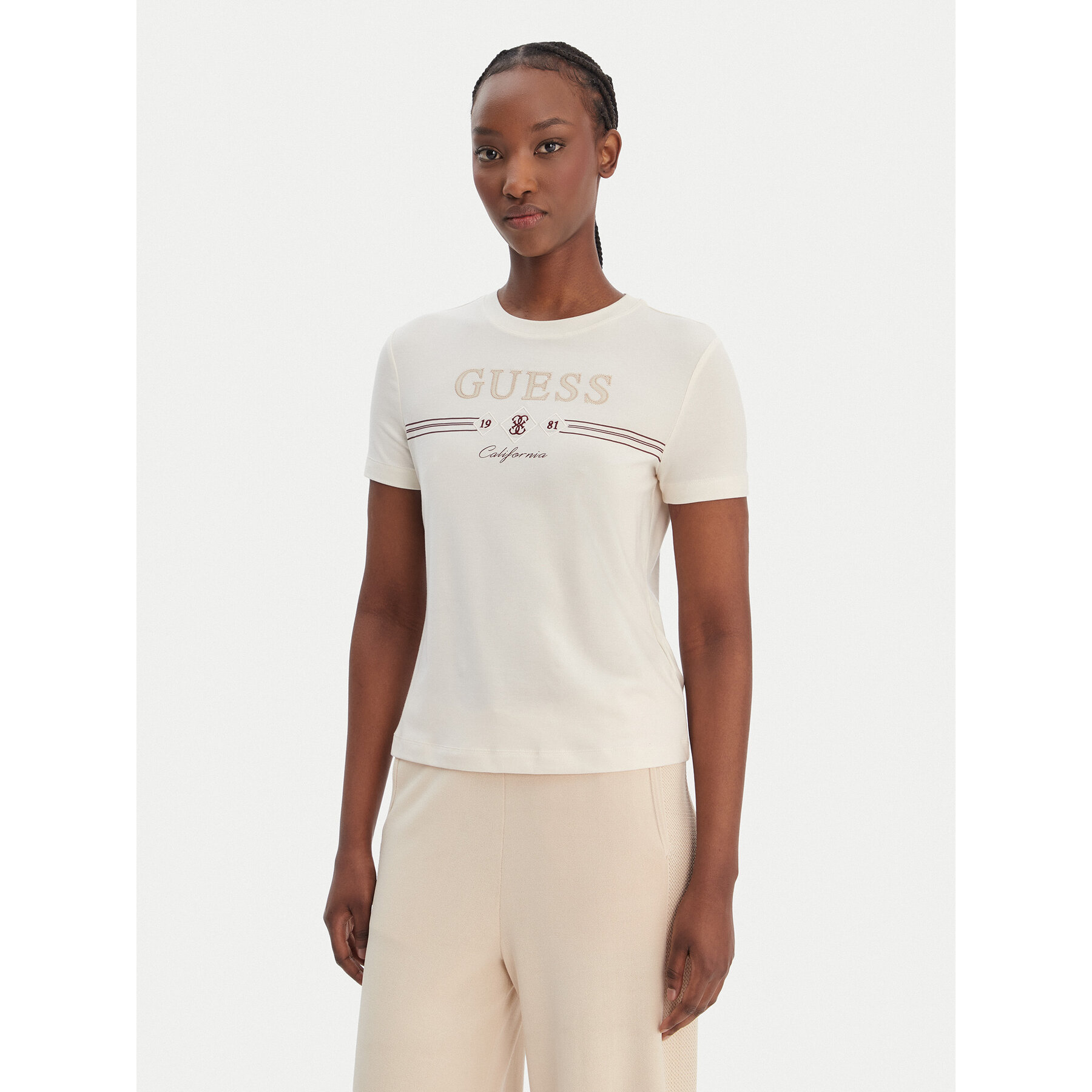 Guess Póló V6GI06 K2967 Ekru Regular Fit