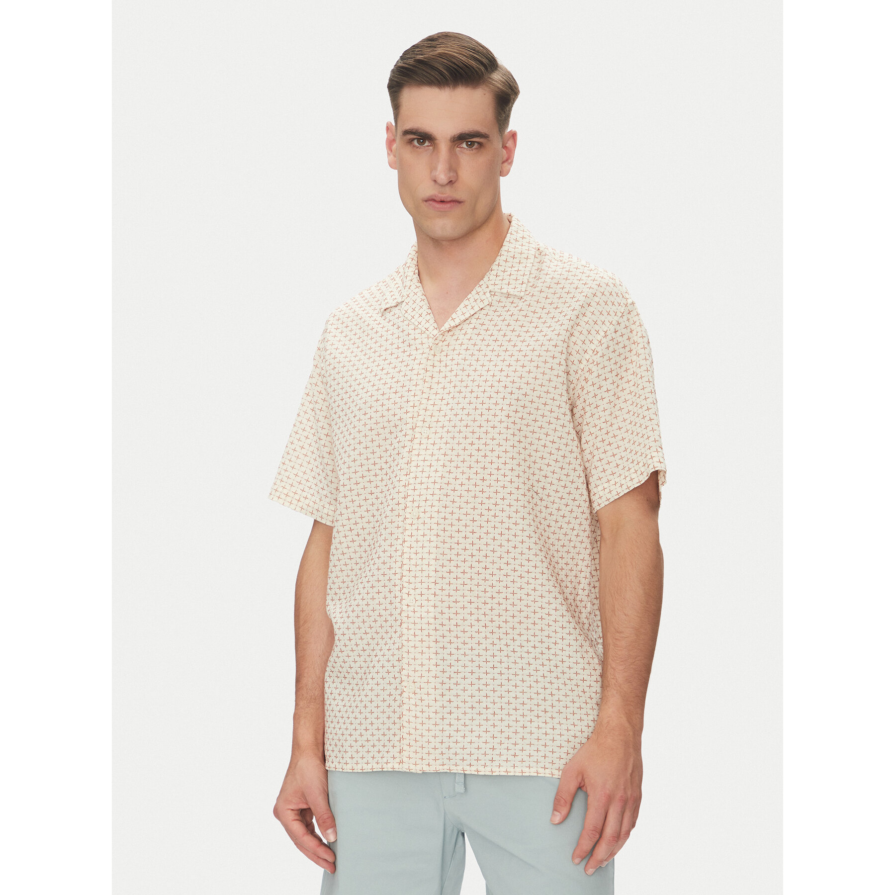 Jack & Jones Hemd Luke 12277185 Beige Relaxed Fit