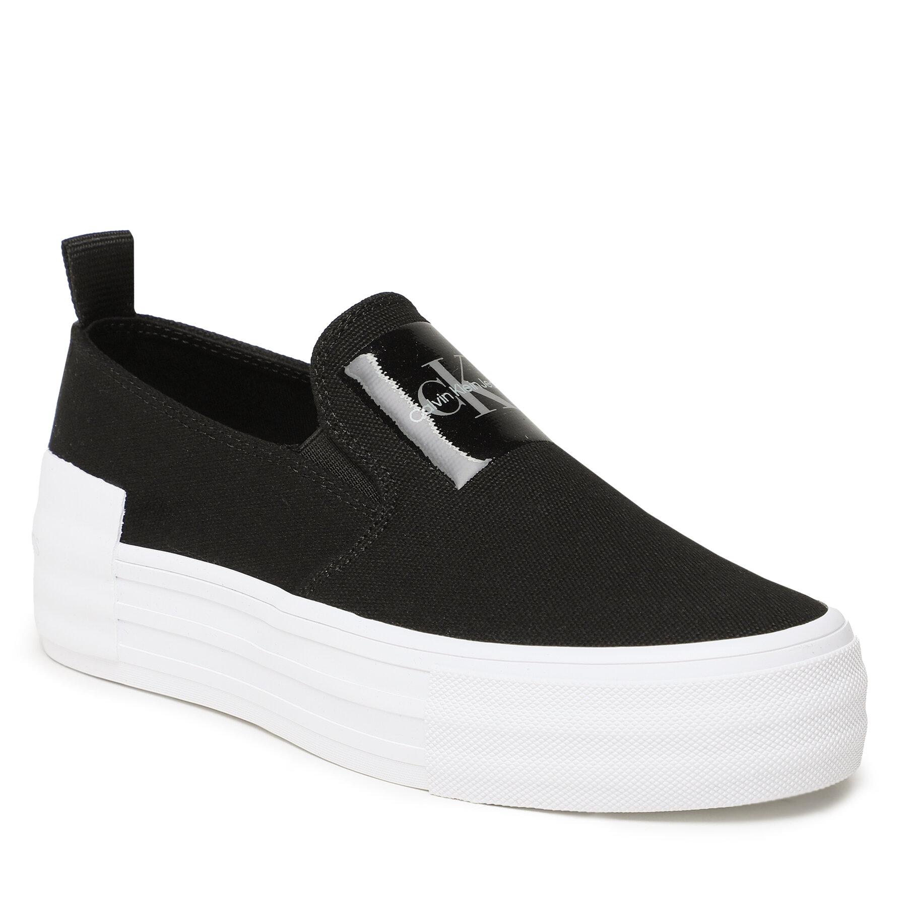Teniși Calvin Klein Jeans Bold Vulc Flat Slipon YW0YW01040 Black BEH