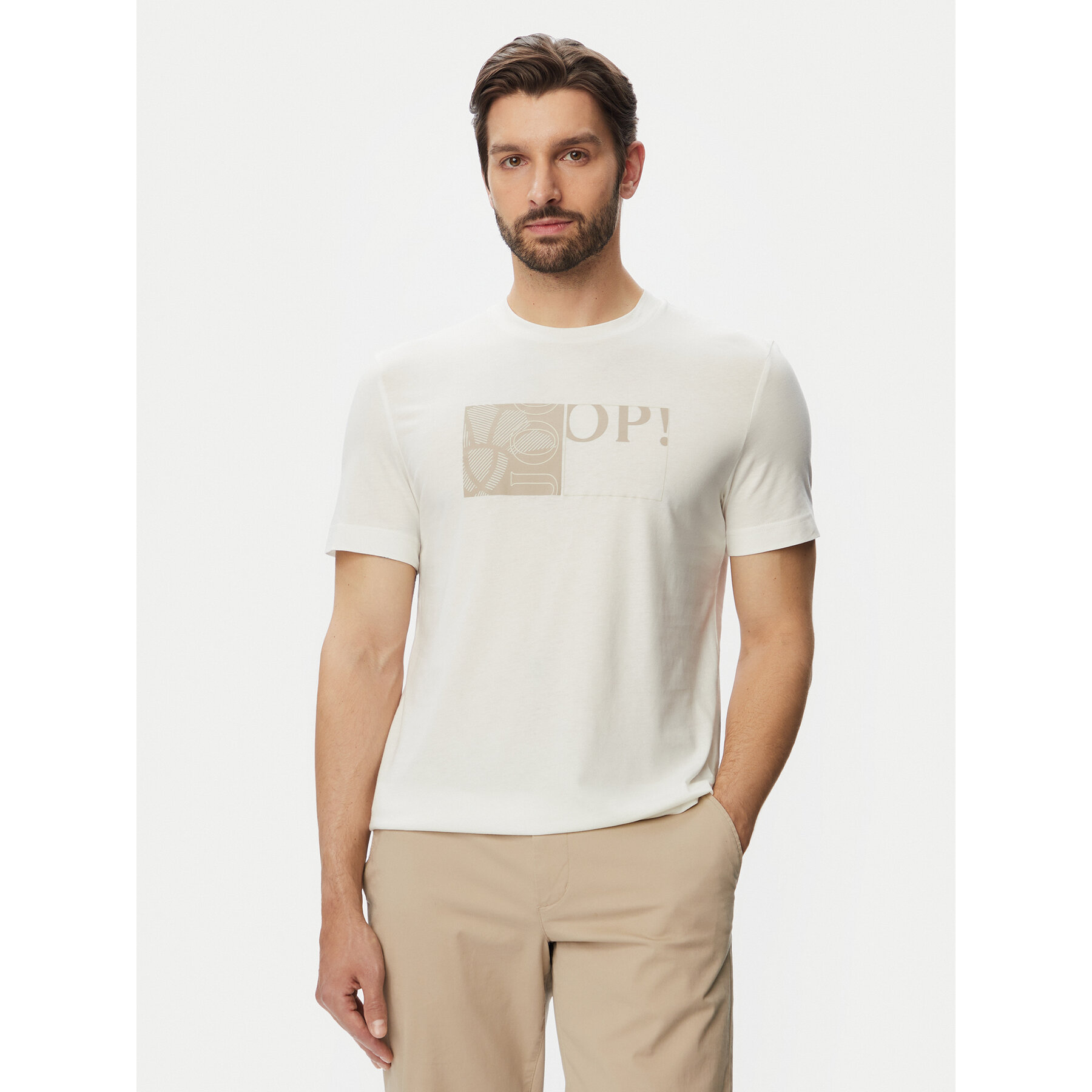 JOOP! T-Shirt Jj-Gislan 30103405 Creme Regular Fit