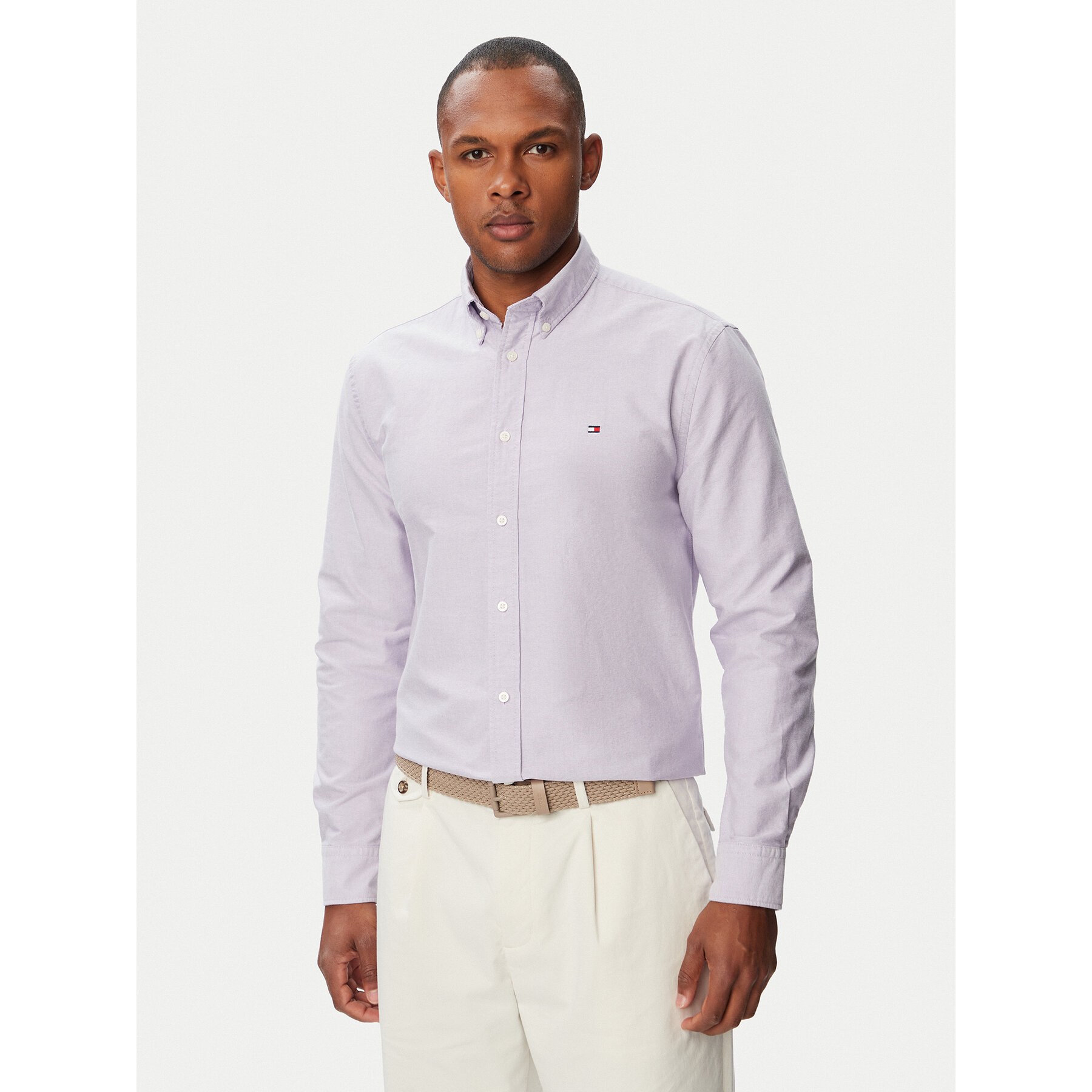 Tommy Hilfiger Hemd Solid Heritage MW0MW35774 Helllila Regular Fit