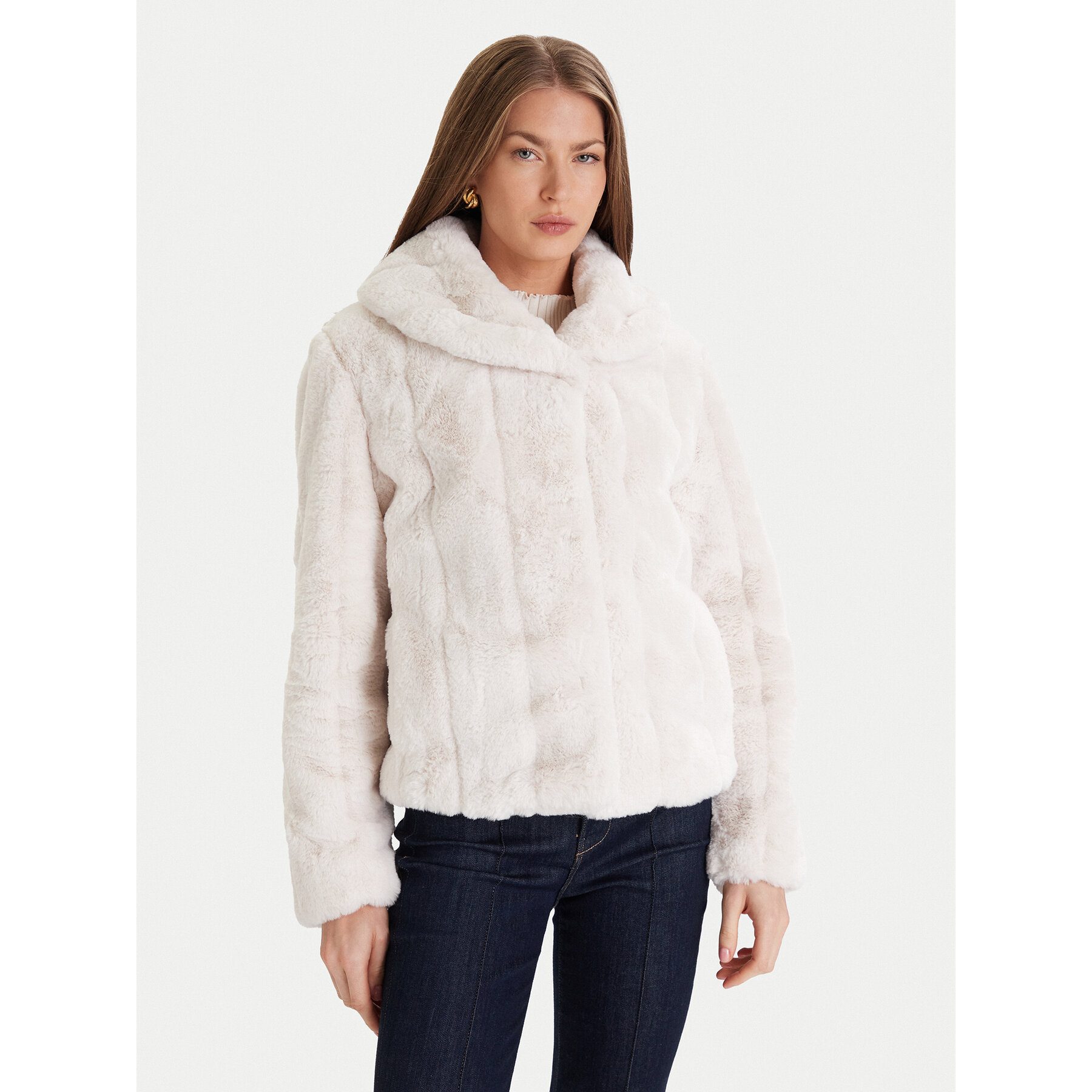 Guess Pelzmantel W0BL0N WDCH0 Écru Regular Fit