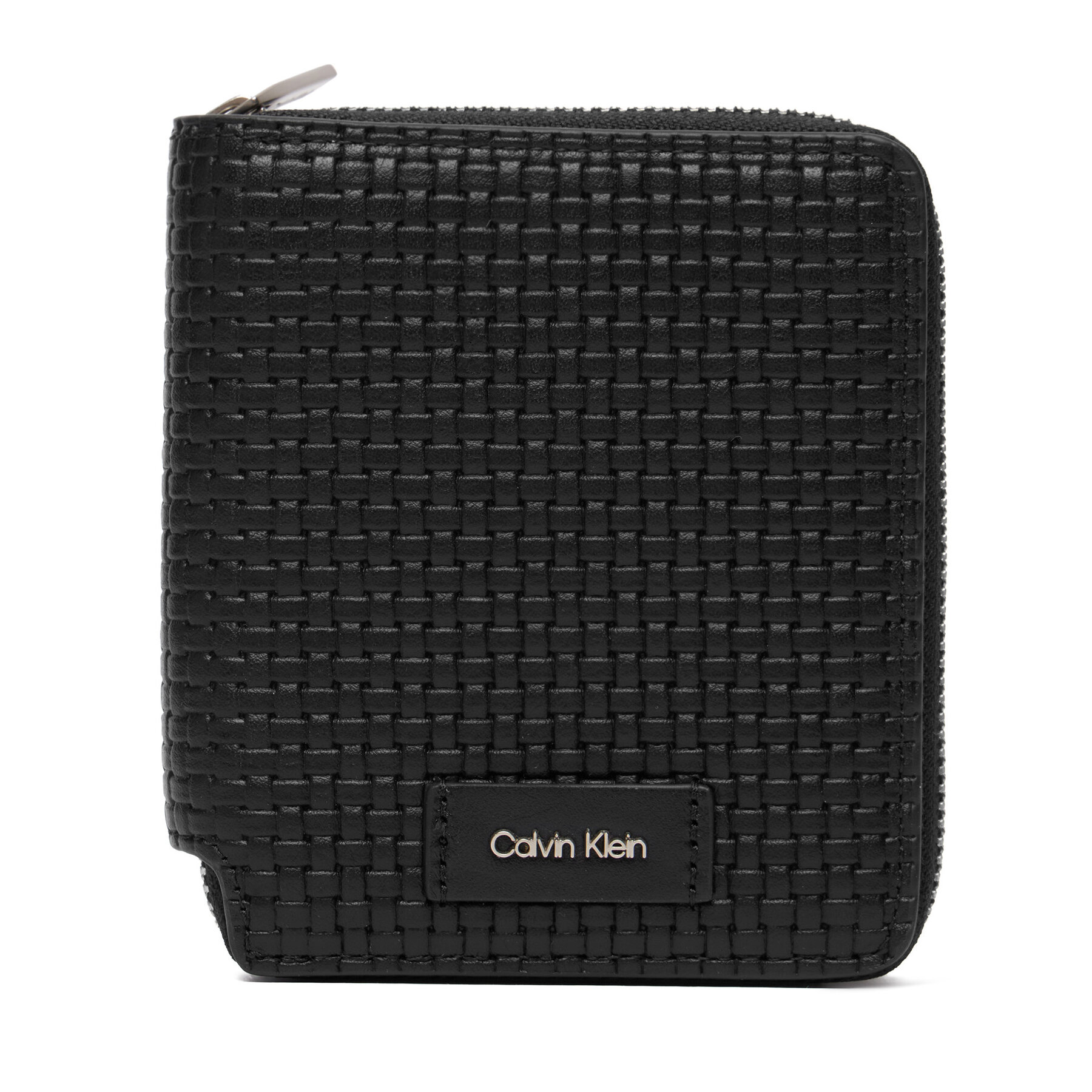 Портфейл Calvin Klein Embossed Woven Zip Billfold LV04D1112G Черен