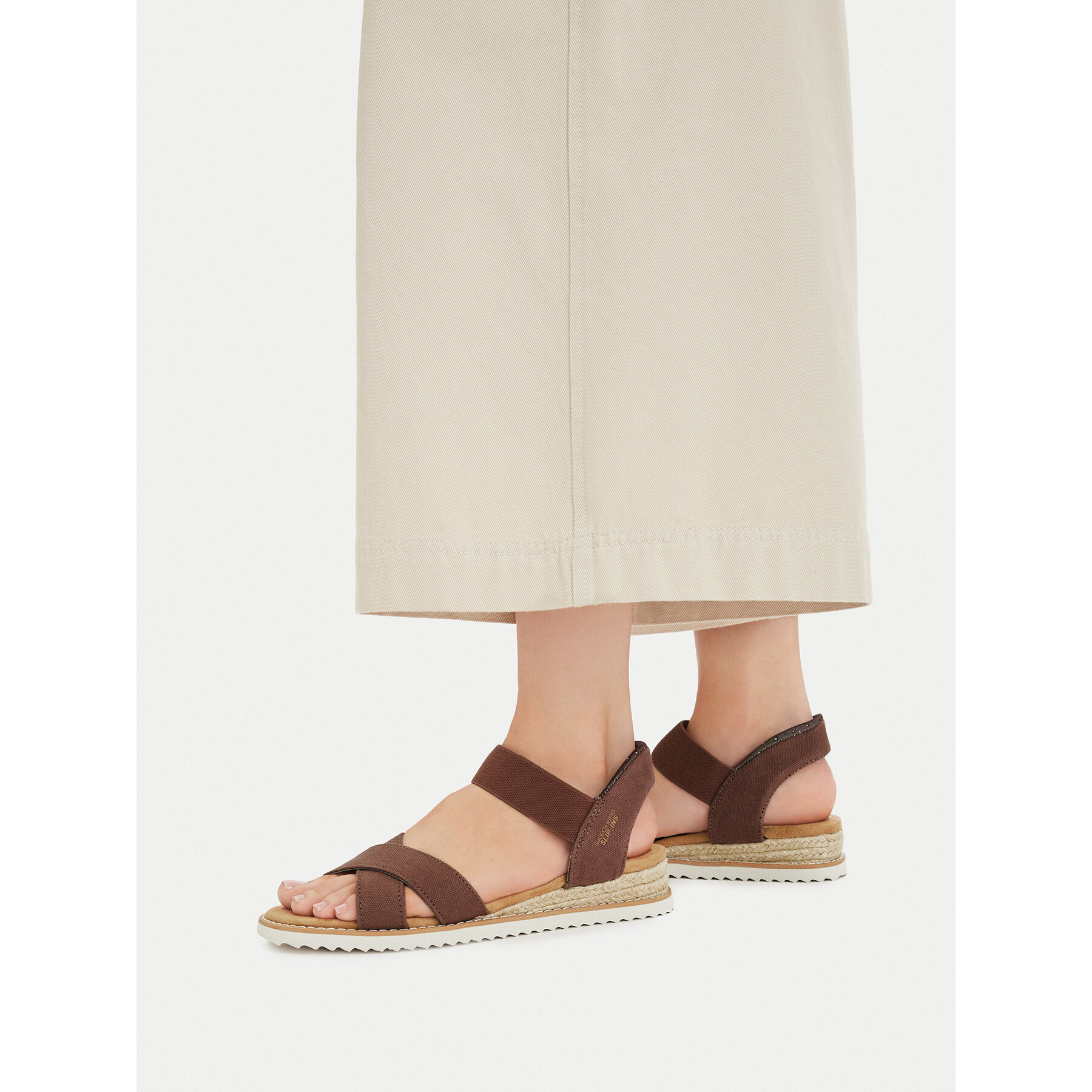 Sandale Skechers BOBS Desert Kiss - Golden Lily 114418/CHOC Maro