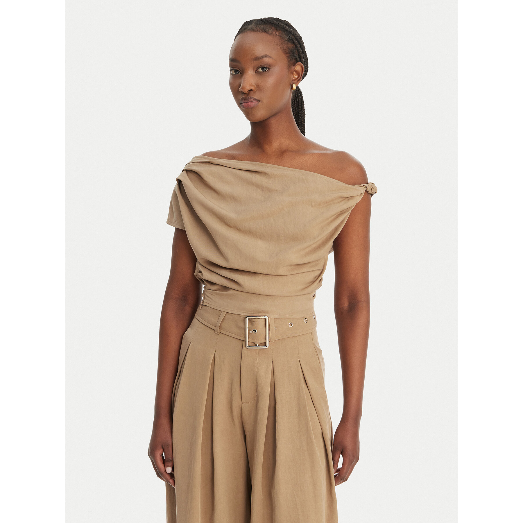 Eleh Bluse SS260098 Beige Regular Fit