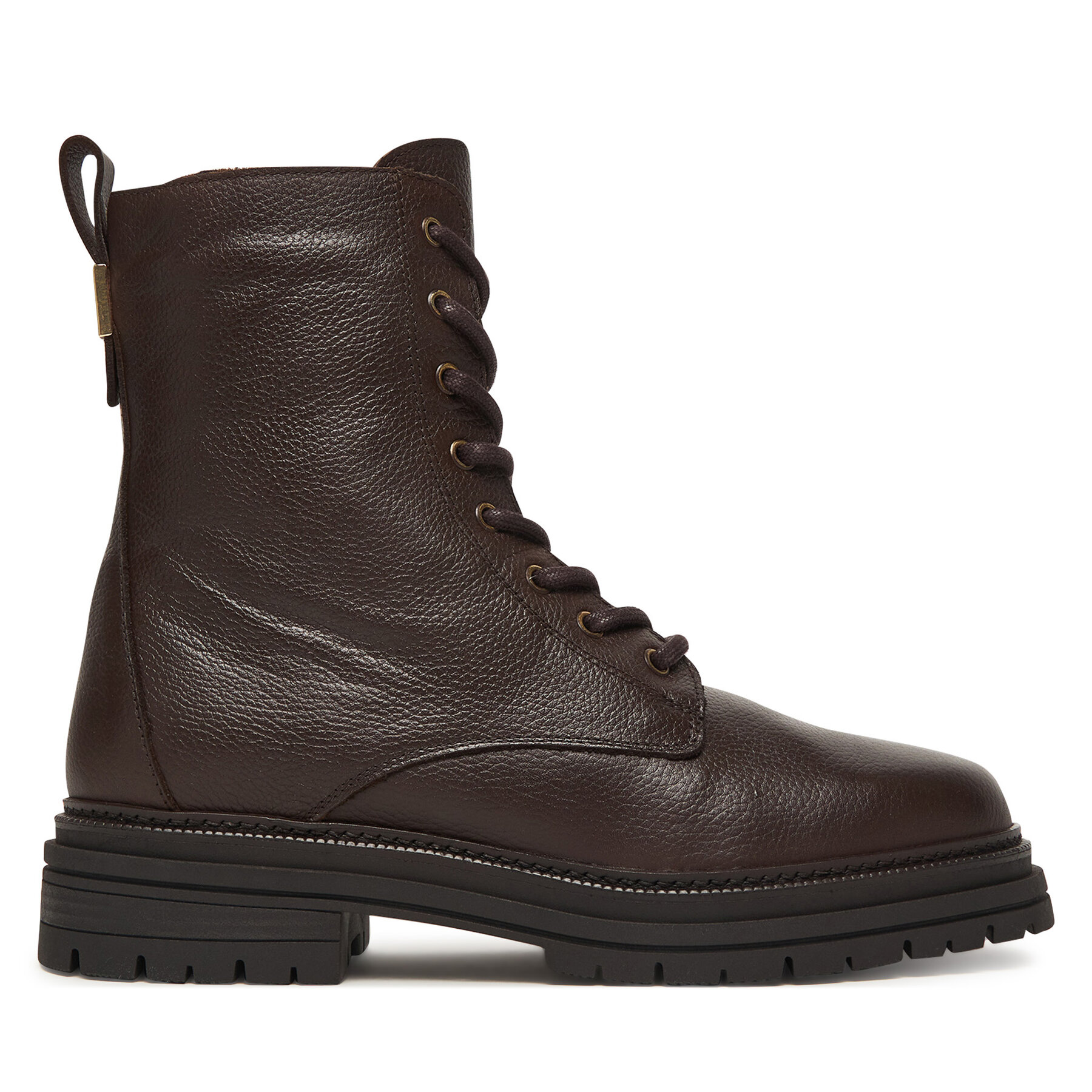 Pohodni čevlji Tommy Hilfiger Th Plaque Pebble Lace Boot Warm FW0FW08767 Rjava