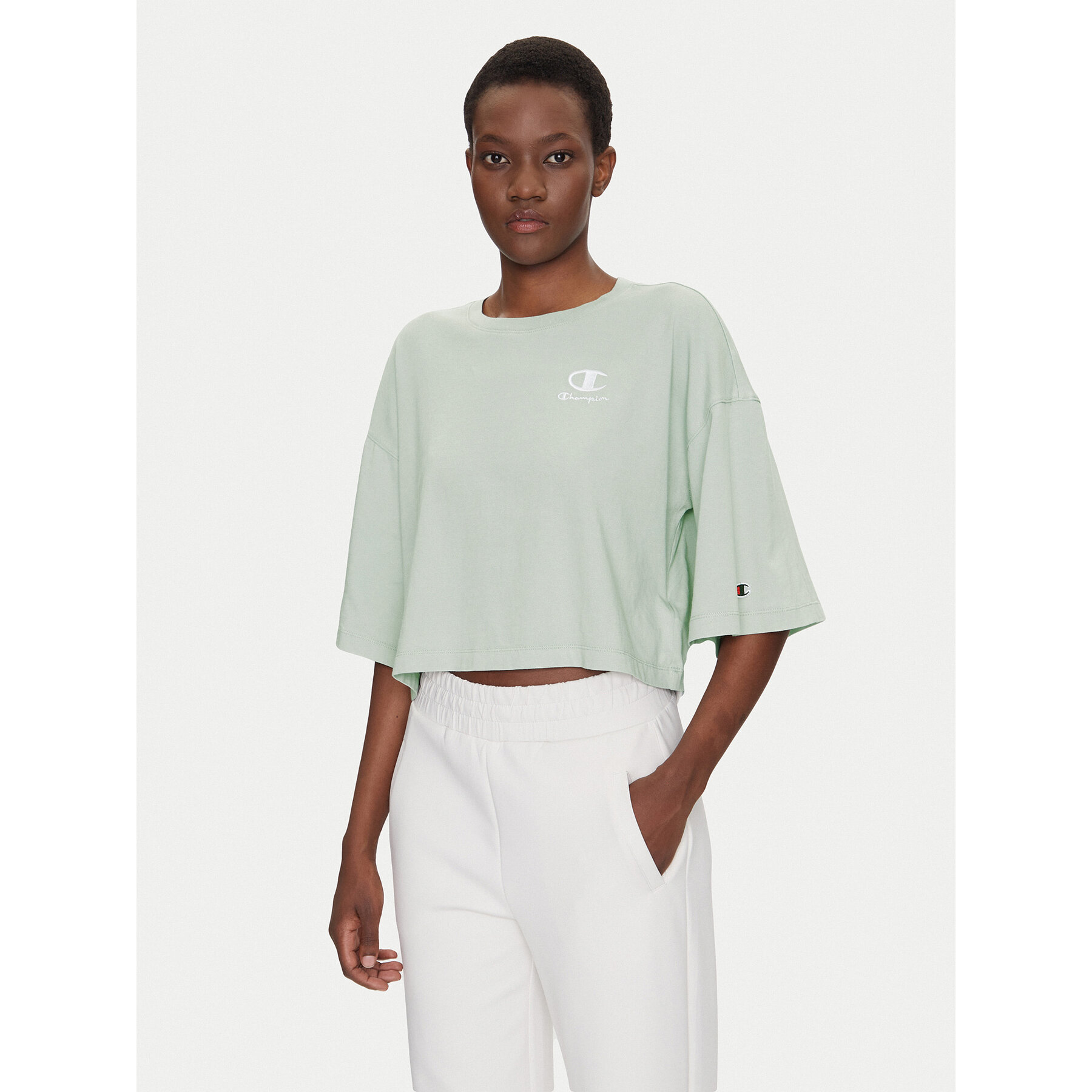 Champion Champion T-Shirt Icons Washed Look 118023 Πράσινο Loose Fit