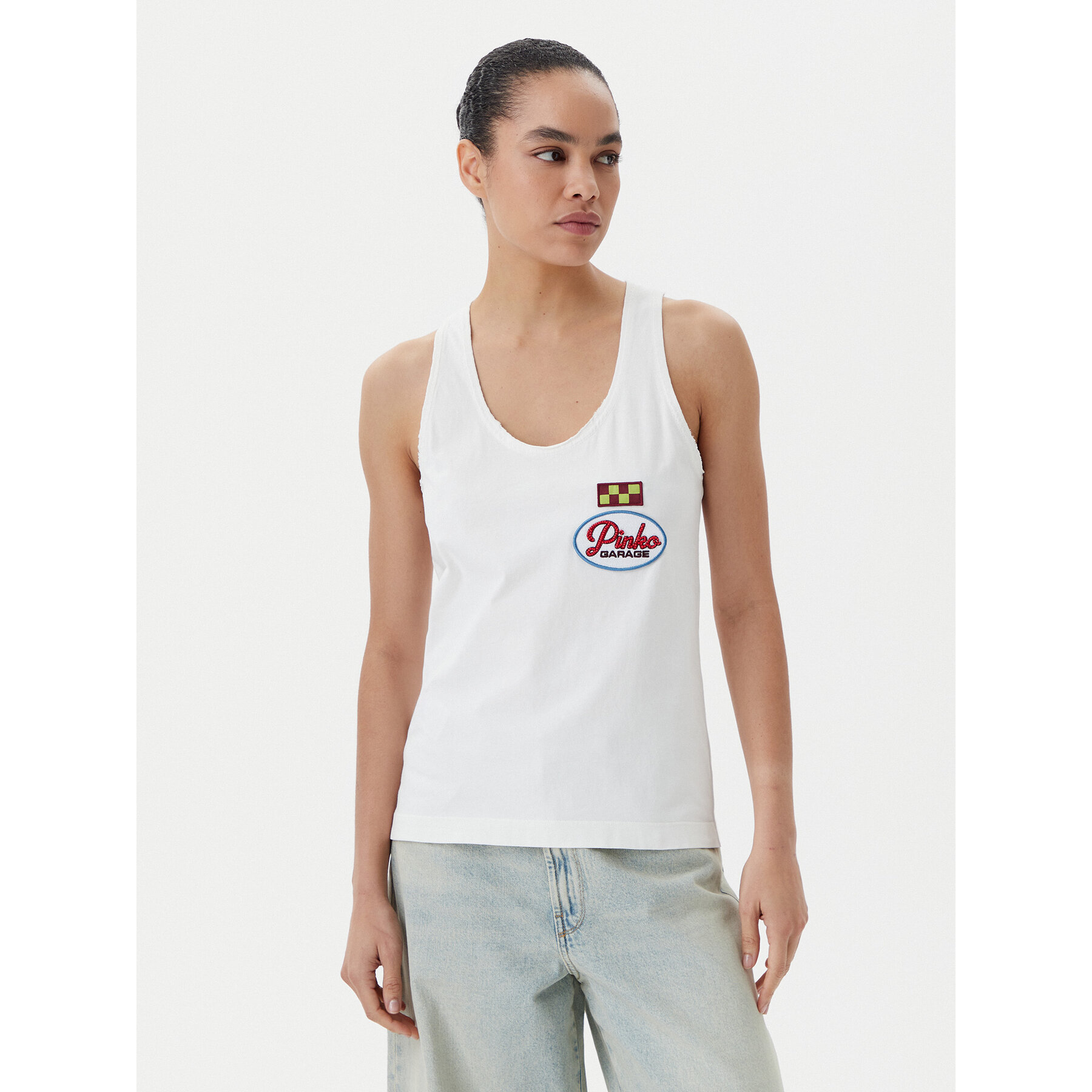 PINKO Top Noel 105269 A2ME Weiß Regular Fit