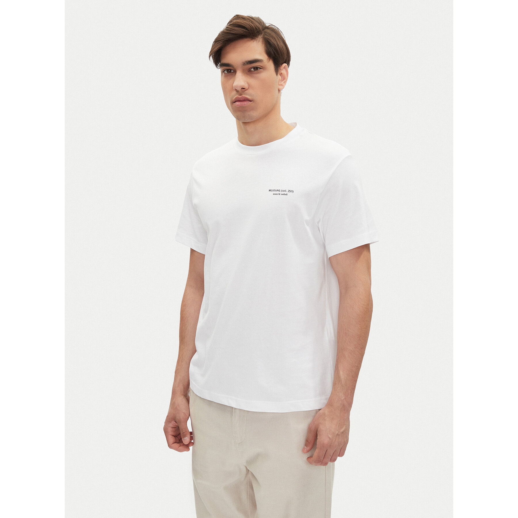 Mustang T-shirt Akron 1016284 Bianco Relaxed Fit