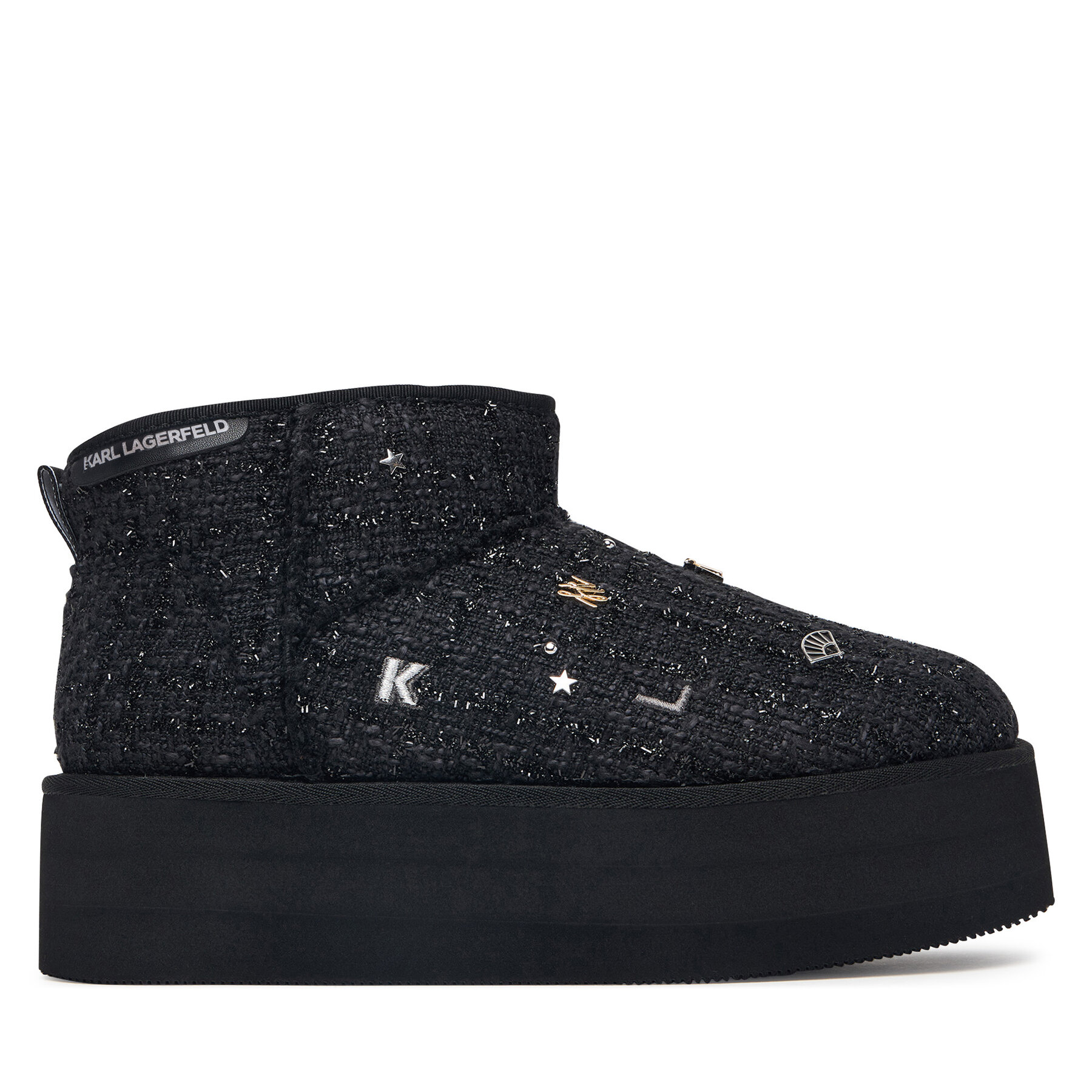 Snehule KARL LAGERFELD Thermo Charms & Studs KL48524B Čierna
