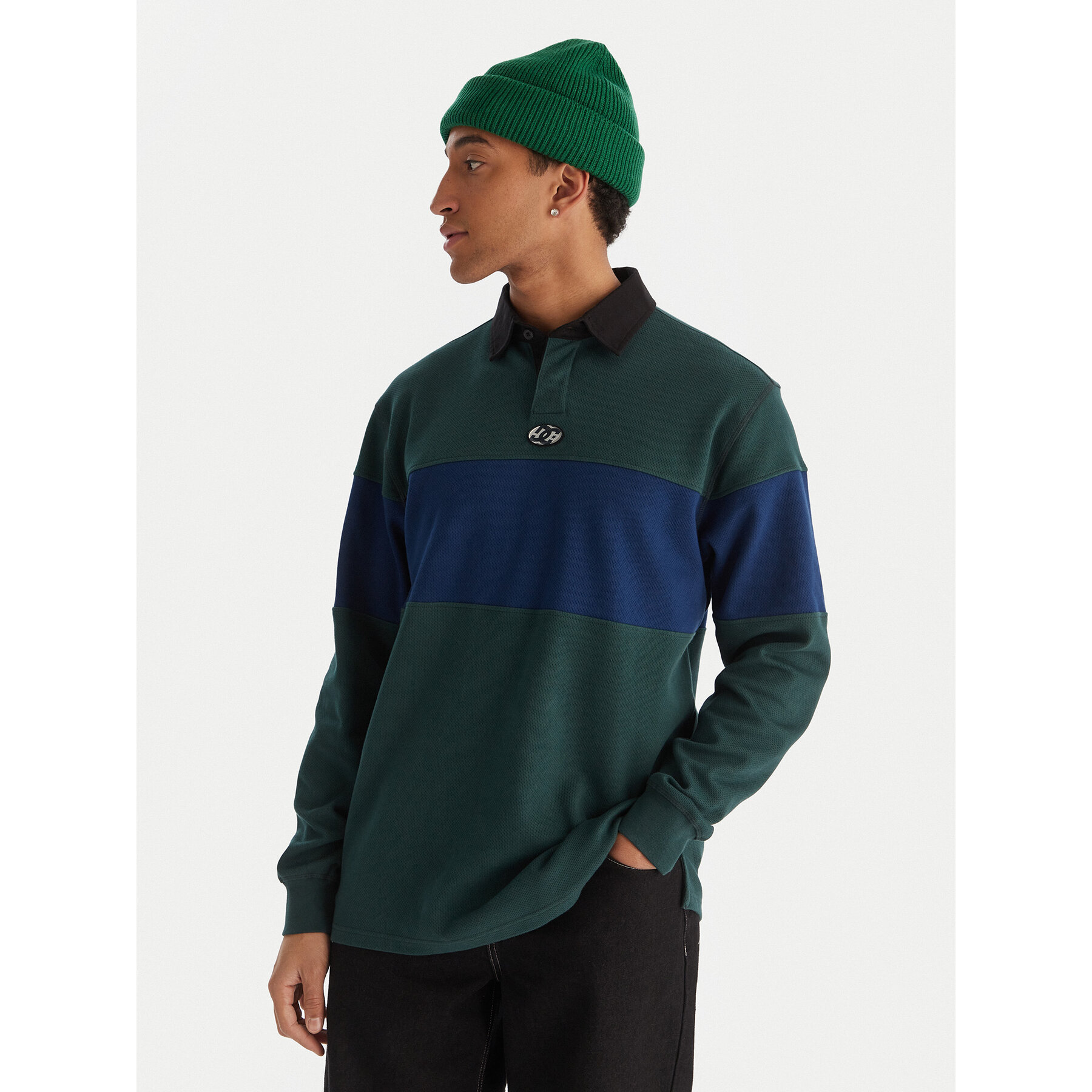 DC Shoes Polo Second Half EDYKT03536 Zelena Regular Fit