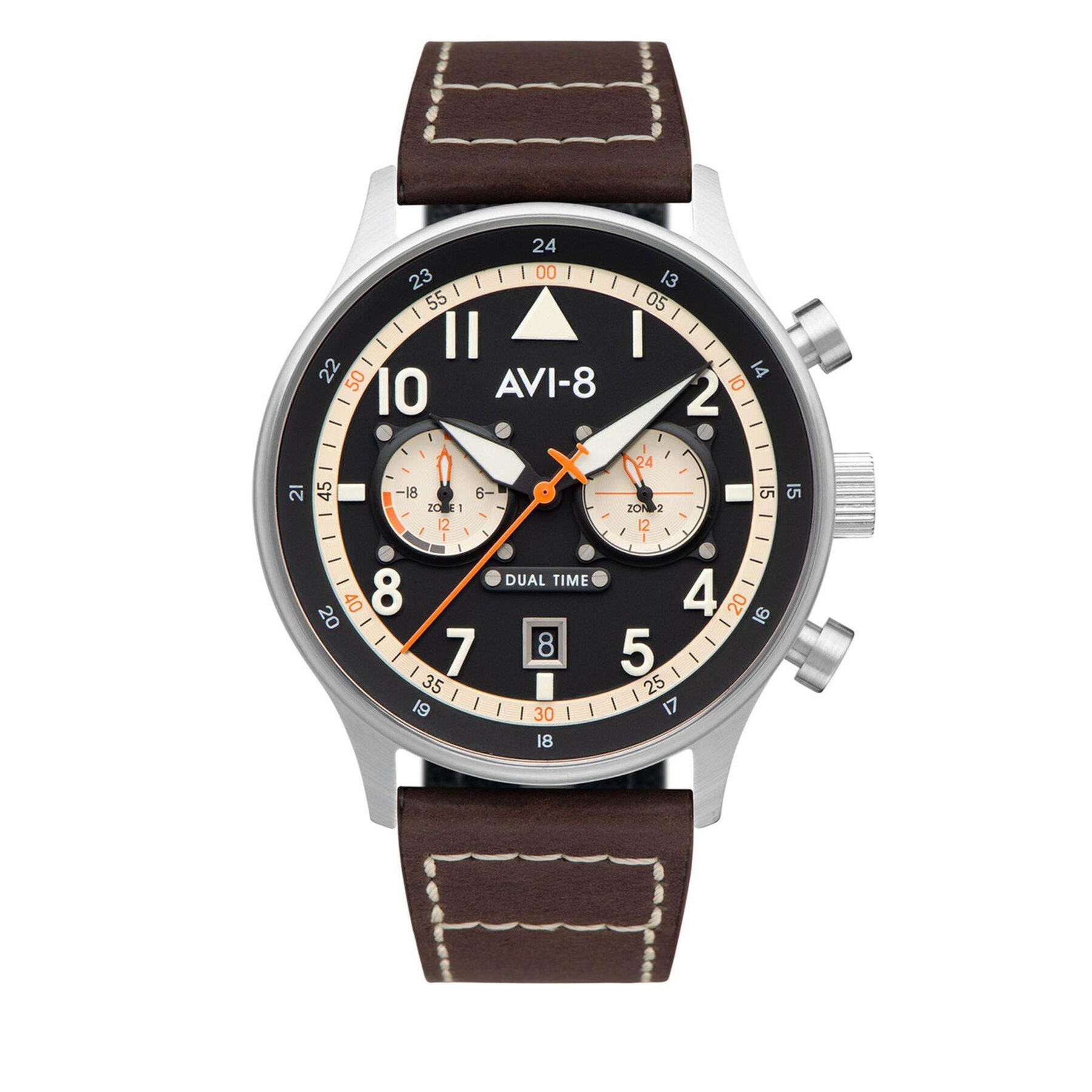 Reloj AVI-8 Hawker Hurricane Carey Dual Time AV-4088-01 Marrón