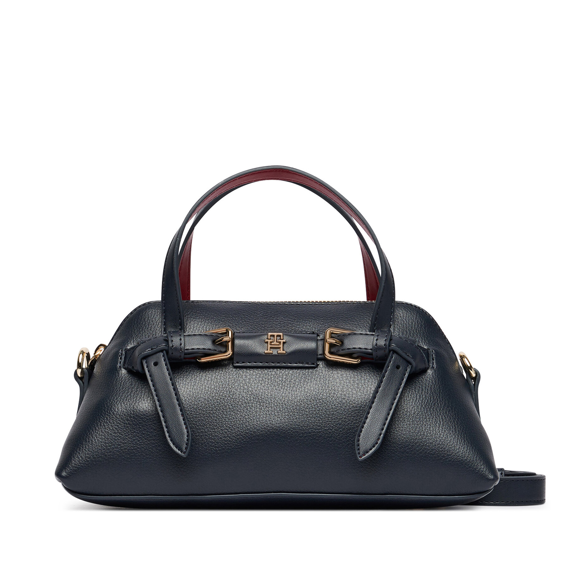 Geantă Tommy Hilfiger Th Buckle Mini Tote AW0AW19034 Bleumarin