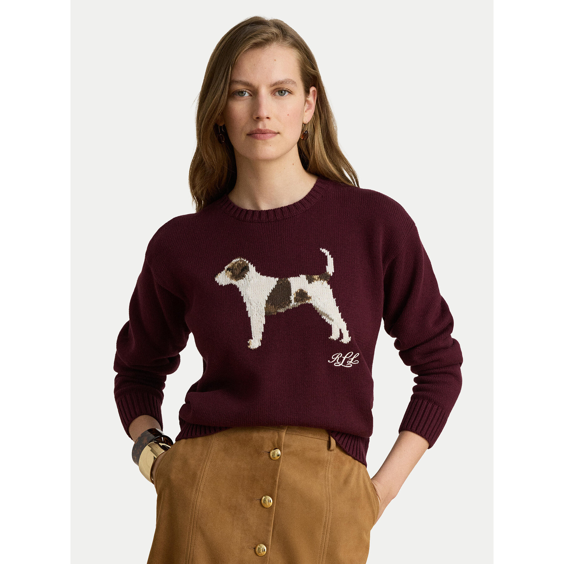 LAUREN RALPH LAUREN Pullover 200B27844001 Dunkelrot Relaxed Fit