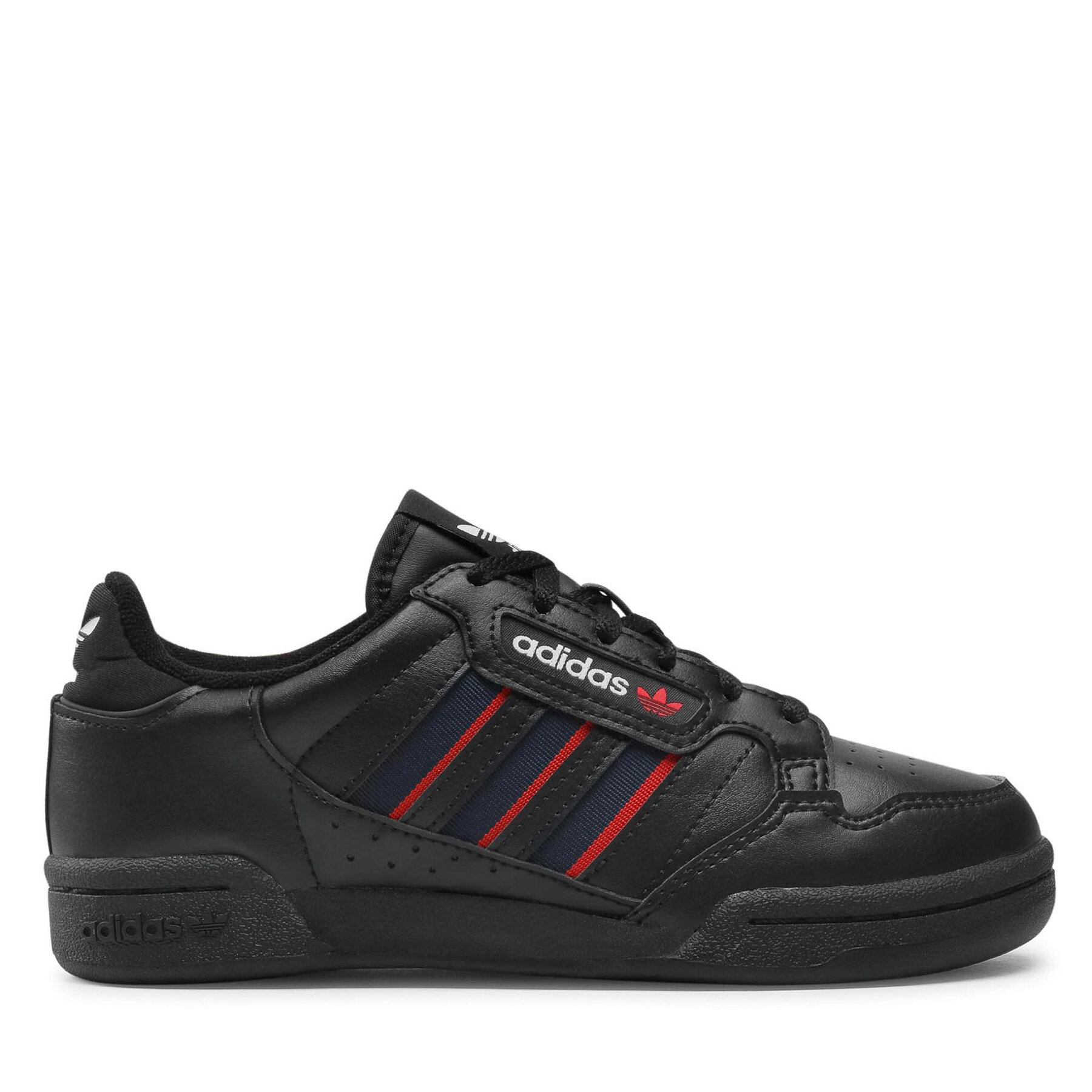 Adidas Continental 80 Stripes Kids Core Black/Collegiate Navy/Vivid Red