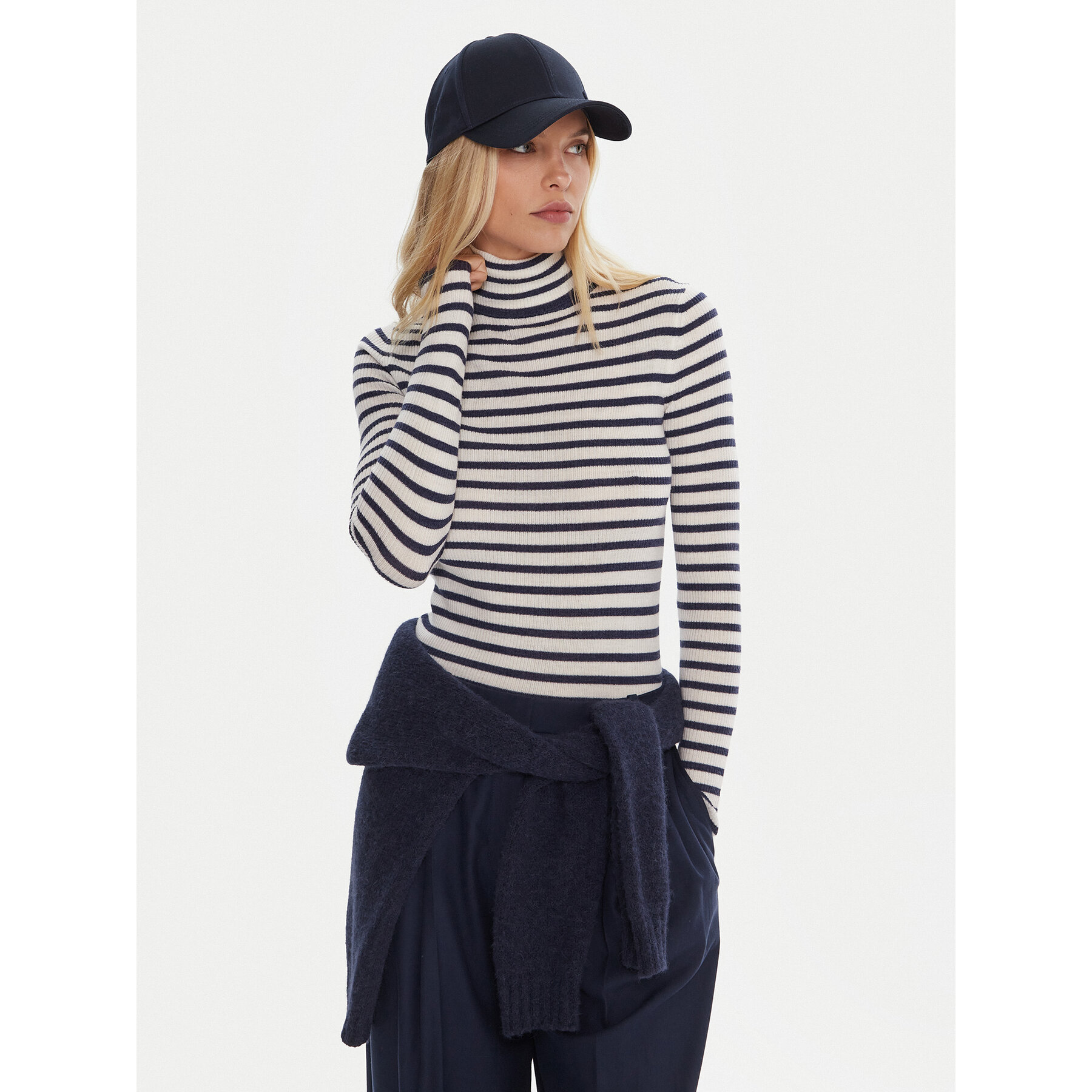 Robe di Kappa Rollkragenpullover 64114XW Weiß Regular Fit