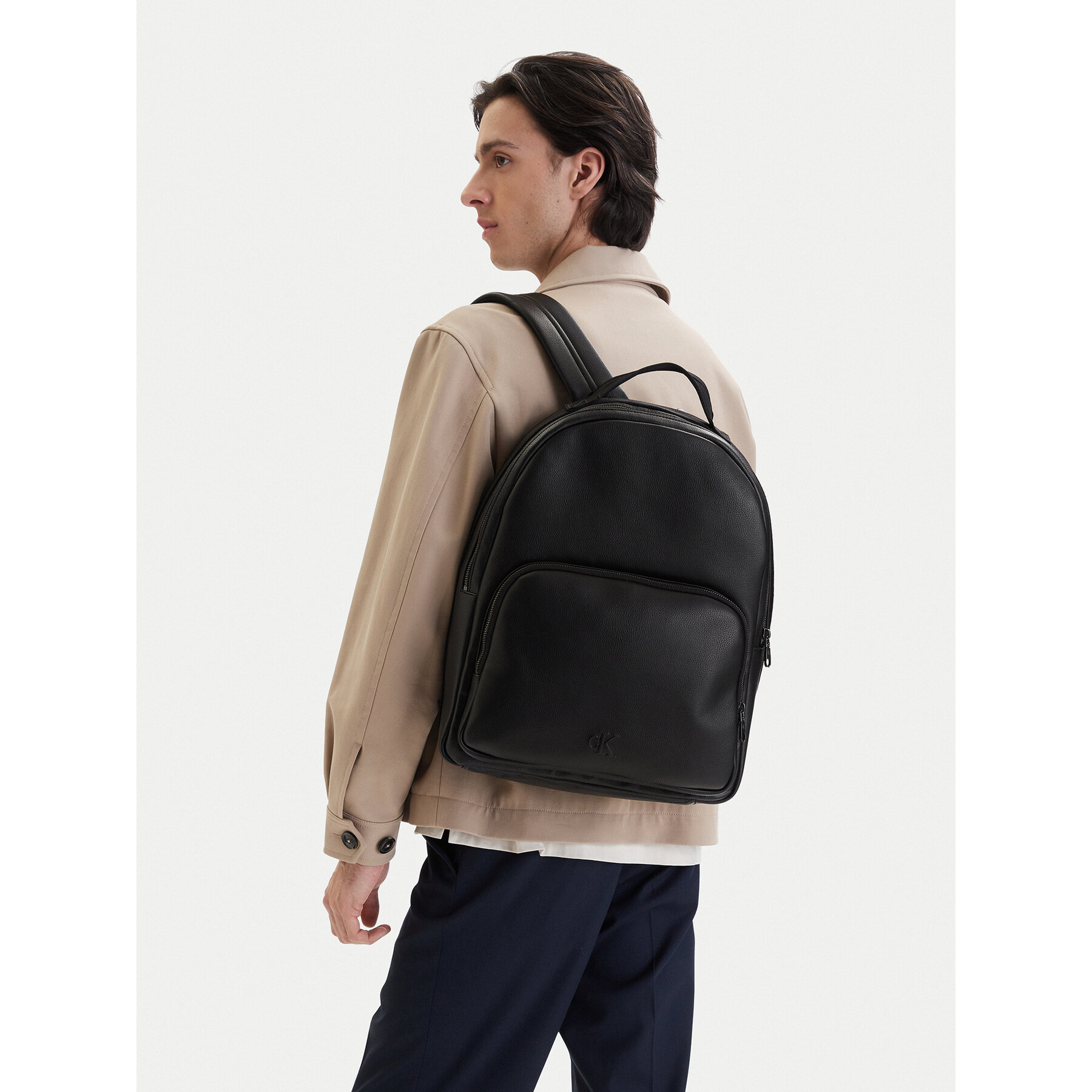 Nahrbtnik Calvin Klein Webbing Strap Round Backpack LV04D3282G Črna