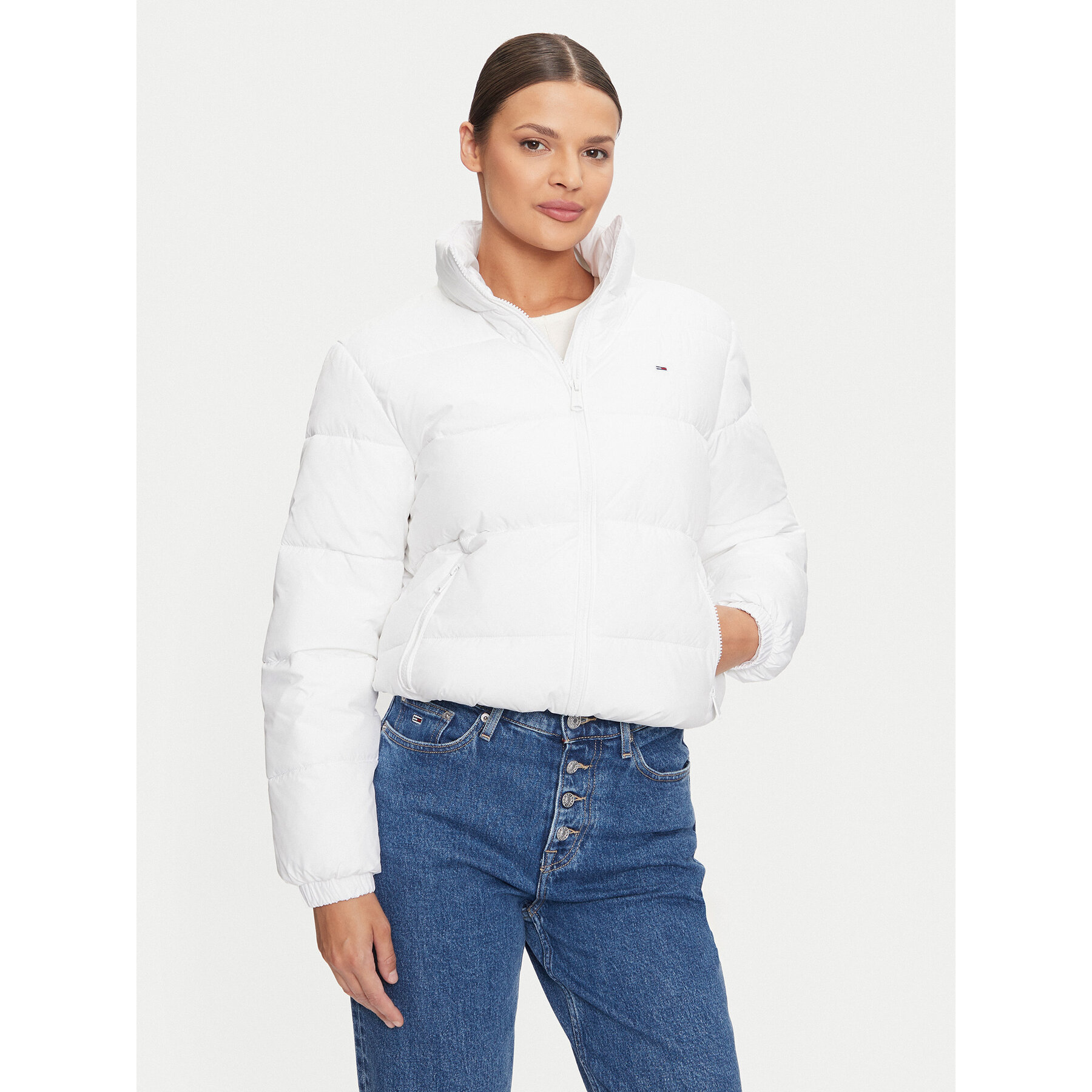 Tommy Jeans Winterjacke Essential DW0DW18827 Weiß Regular Fit